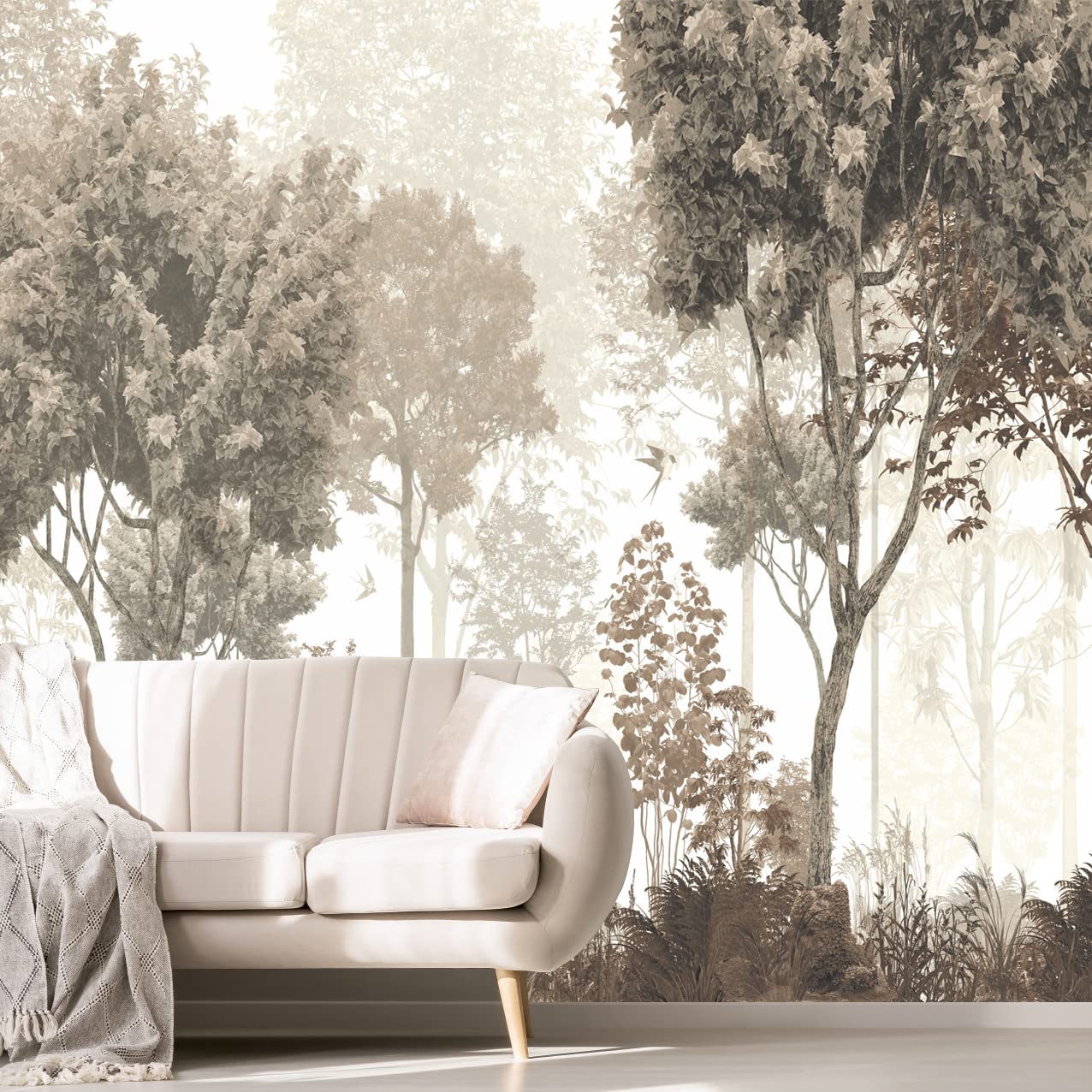 Mfwfm Vintage Forest Wallpaper Nature Wall Mural Wallpaper For Bedroom Living Room (Not Peel N' Stick)