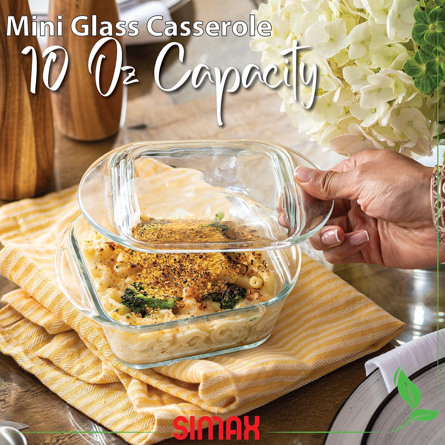 Simax Casserole Dish For Oven: Mini Glass Baking Dish With Lid ? Small, Personal Sized Bakeware And Cookware - Great For Storage