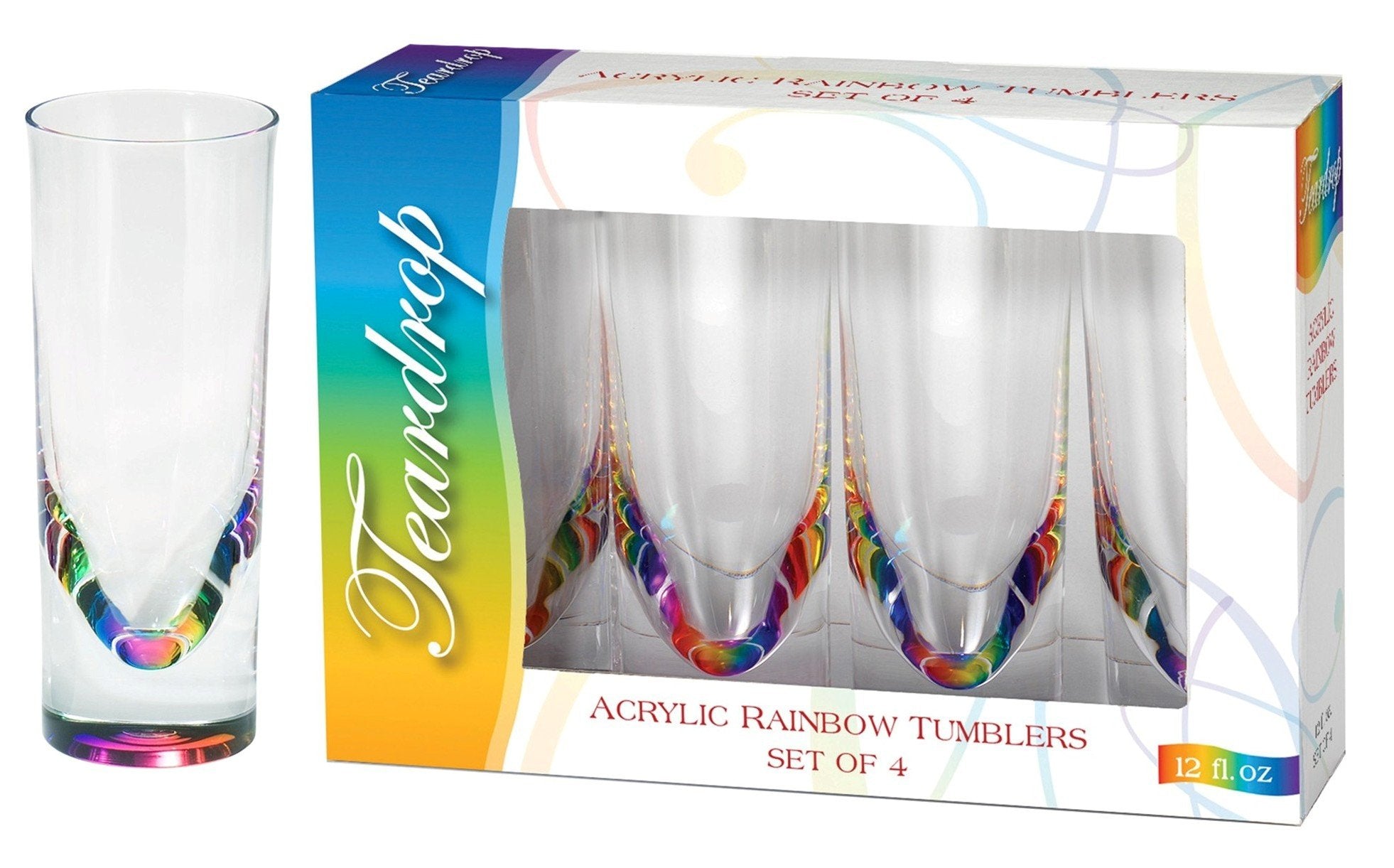 Merritt International 23189 Rainbow Teardrop Tumbler (Pack Of 4)