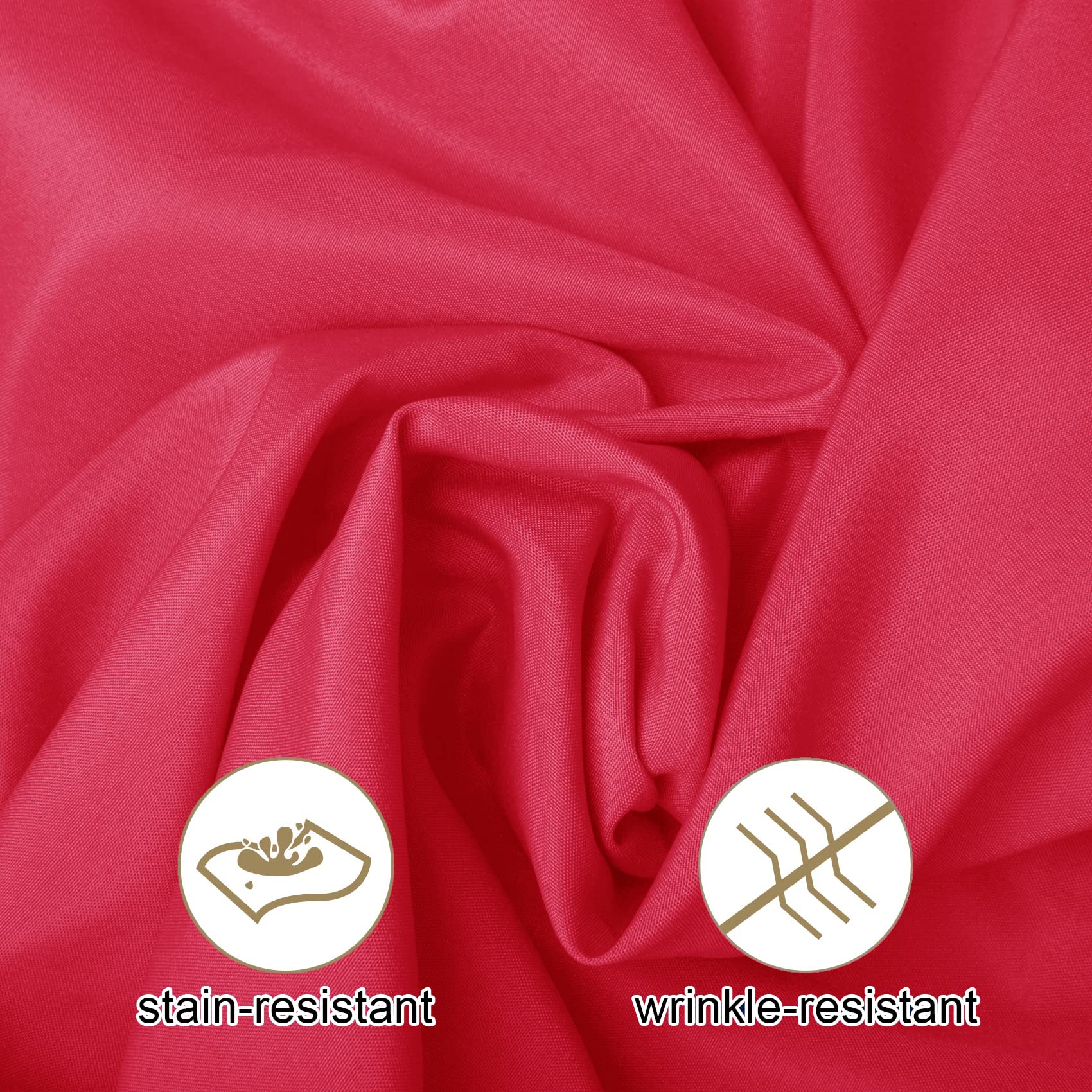 Ascoza 2Pack 108 Inch Red Round Tablecloth In Washable Polyester Fabric For Wedding/Banquet/Restaurant/Parties