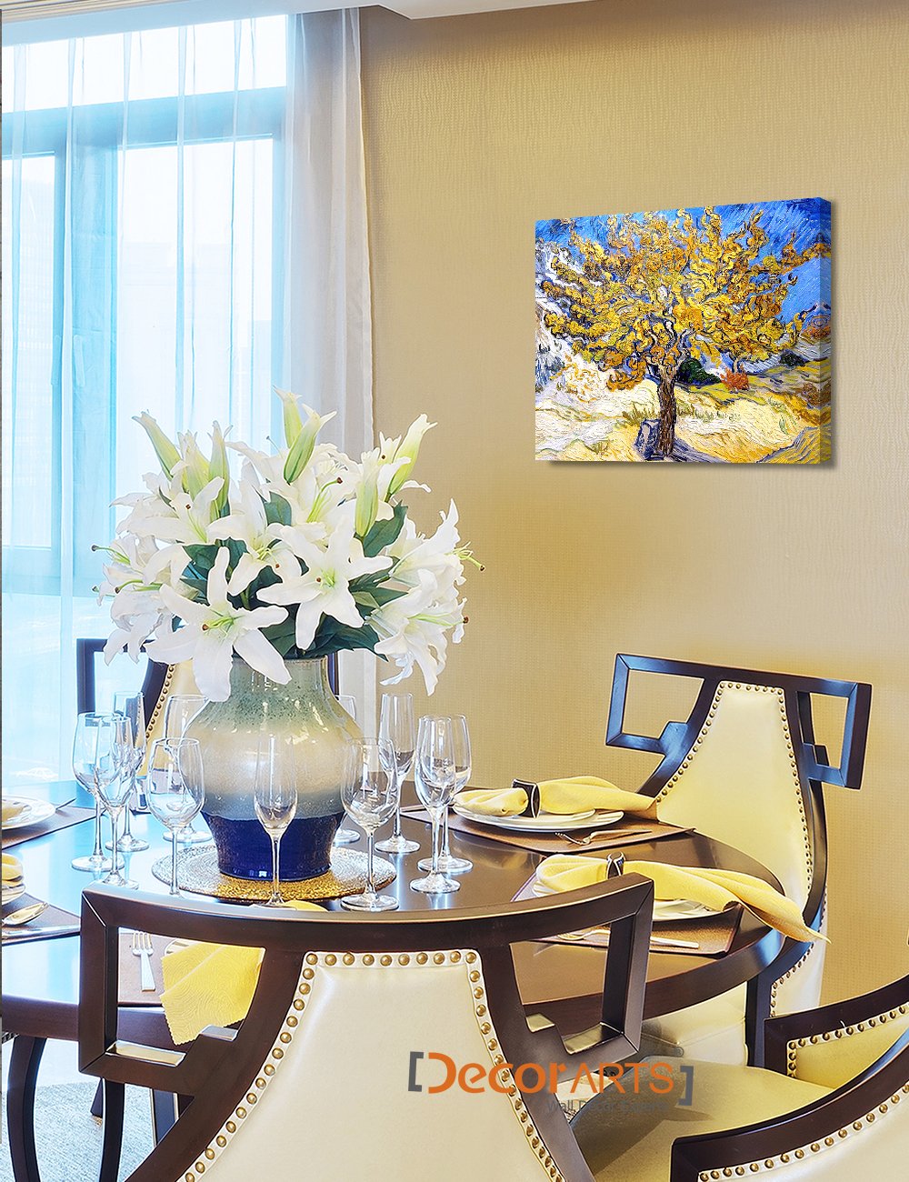 Decorarts - The Mulberry Tree, Vincent Van Gogh Art Reproduction. Giclee Canvas Prints Wall Art For Home Decor 20X16, Depth 1.5