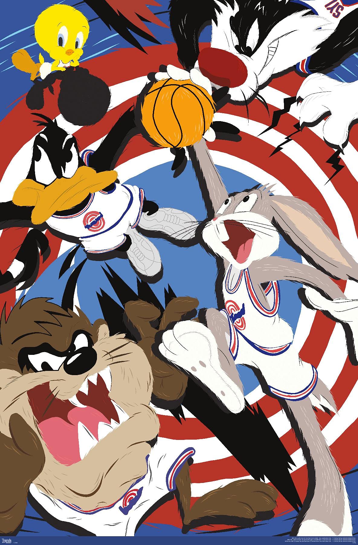 Trends International Looney Tunes: Space Jam - Court Wall Poster, 22.375'' X 34'', Premium Unframed Version