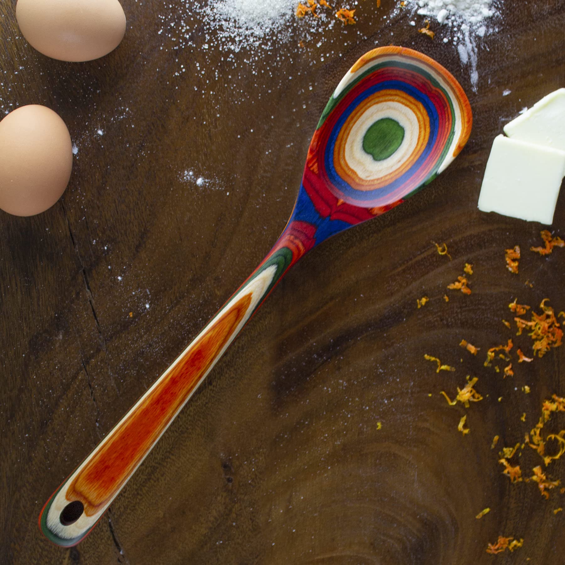 Totally Bamboo Baltique Marrakesh Collection 12-1/2'' Wooden Cooking Spoon, Safe For Nonstick