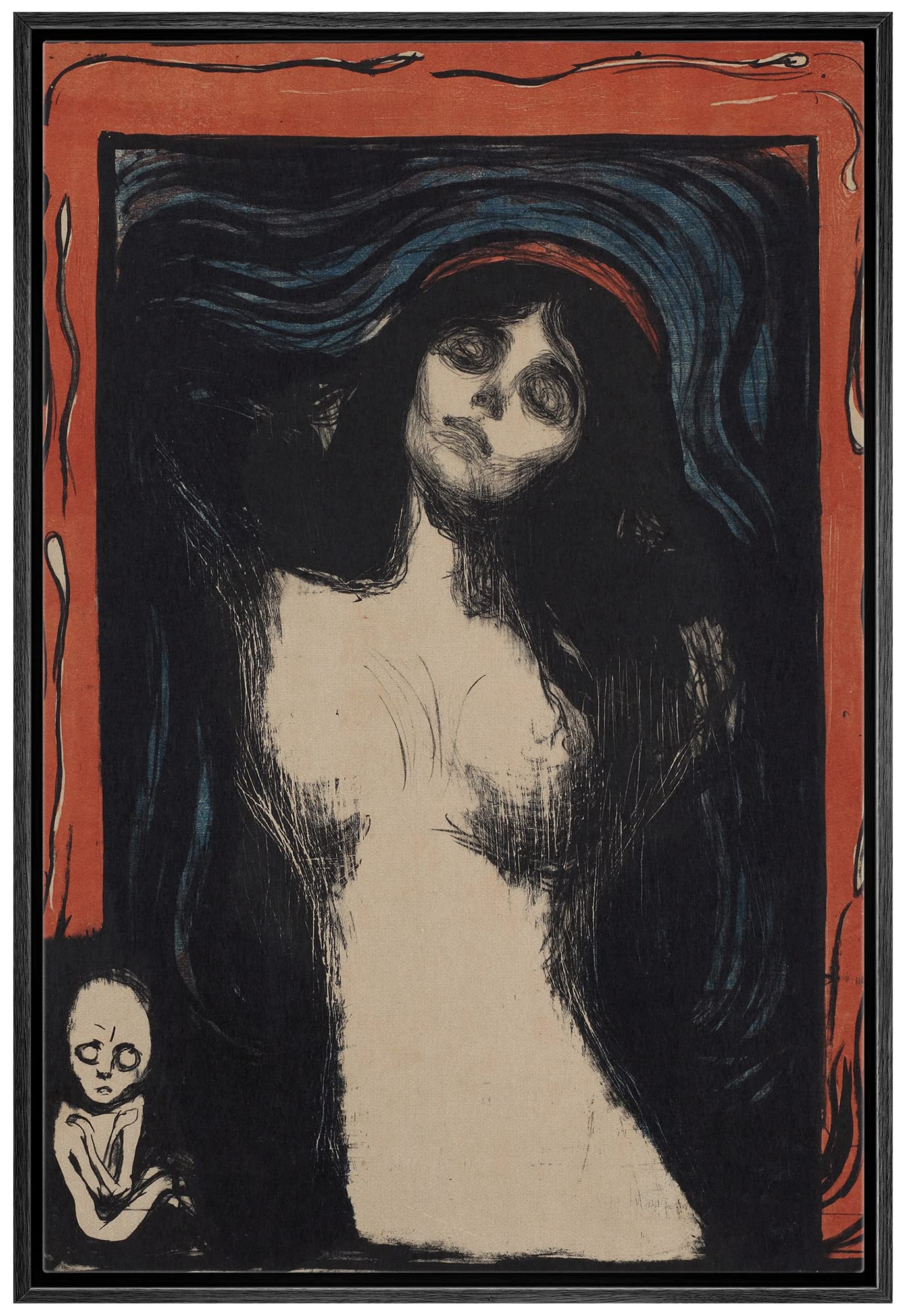 Wall26 Framed Canvas Print Wall Art Madonna By Edvard Munch People Historic Illustrations Fine Art Traditional Scenic Colorful D