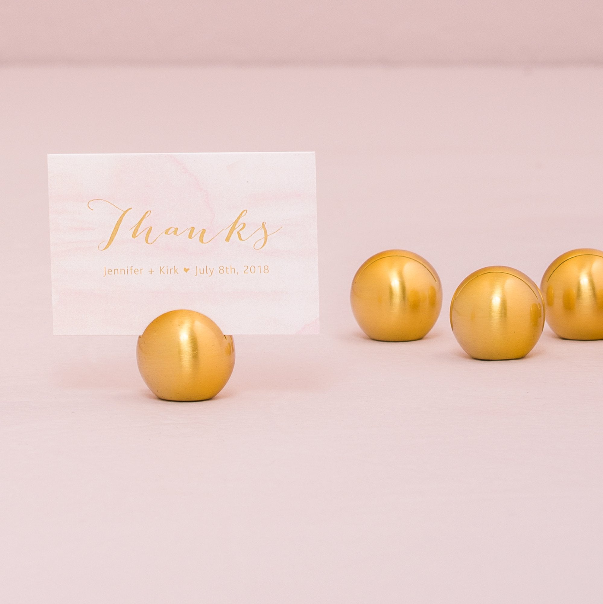 Weddingstar Classic Round Place Brushed Gold Card Holder, 0.4 X 1 X 1 Inches