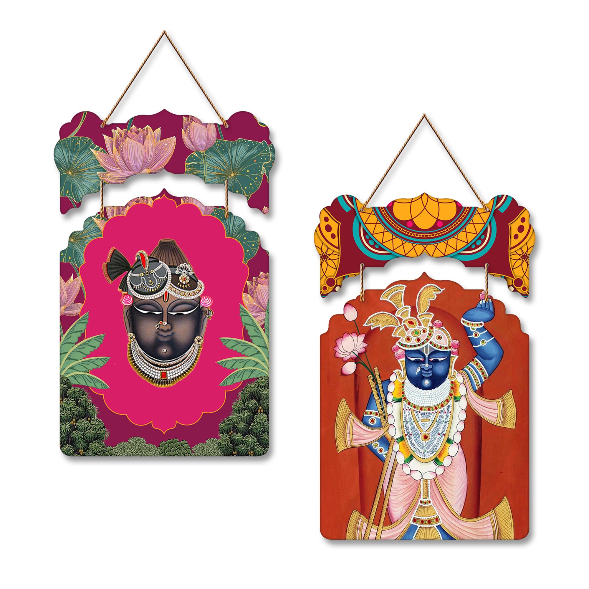 Artvibes Shrinath Ji Pichwai Art Wall Hanging Home Decorative Wall Art For Prosperity | Spiritual Decor Items | Wall Illustratio
