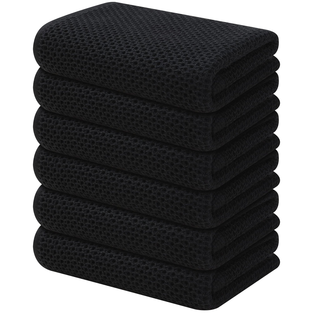 Kitinjoy 100% Cotton Waffle Weave Kitchen Towels, 6-Pack Super Soft And Absorbent Kitchen Dish Towels For Drying Dishes, Kitchen