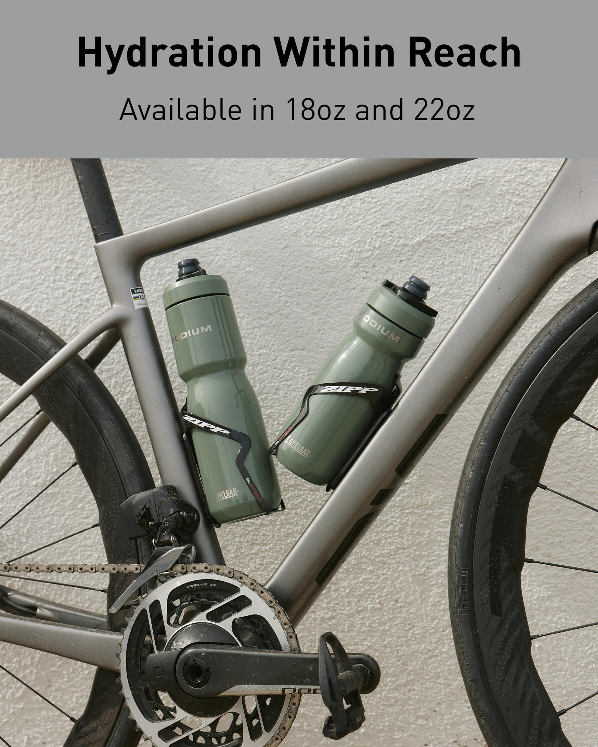 Camelbak Podium Steel Insulated Stainless Steel Bike Water Bottle - For Cycling, Fitness & Sports- Fits Most Bike Cages, 22Oz -