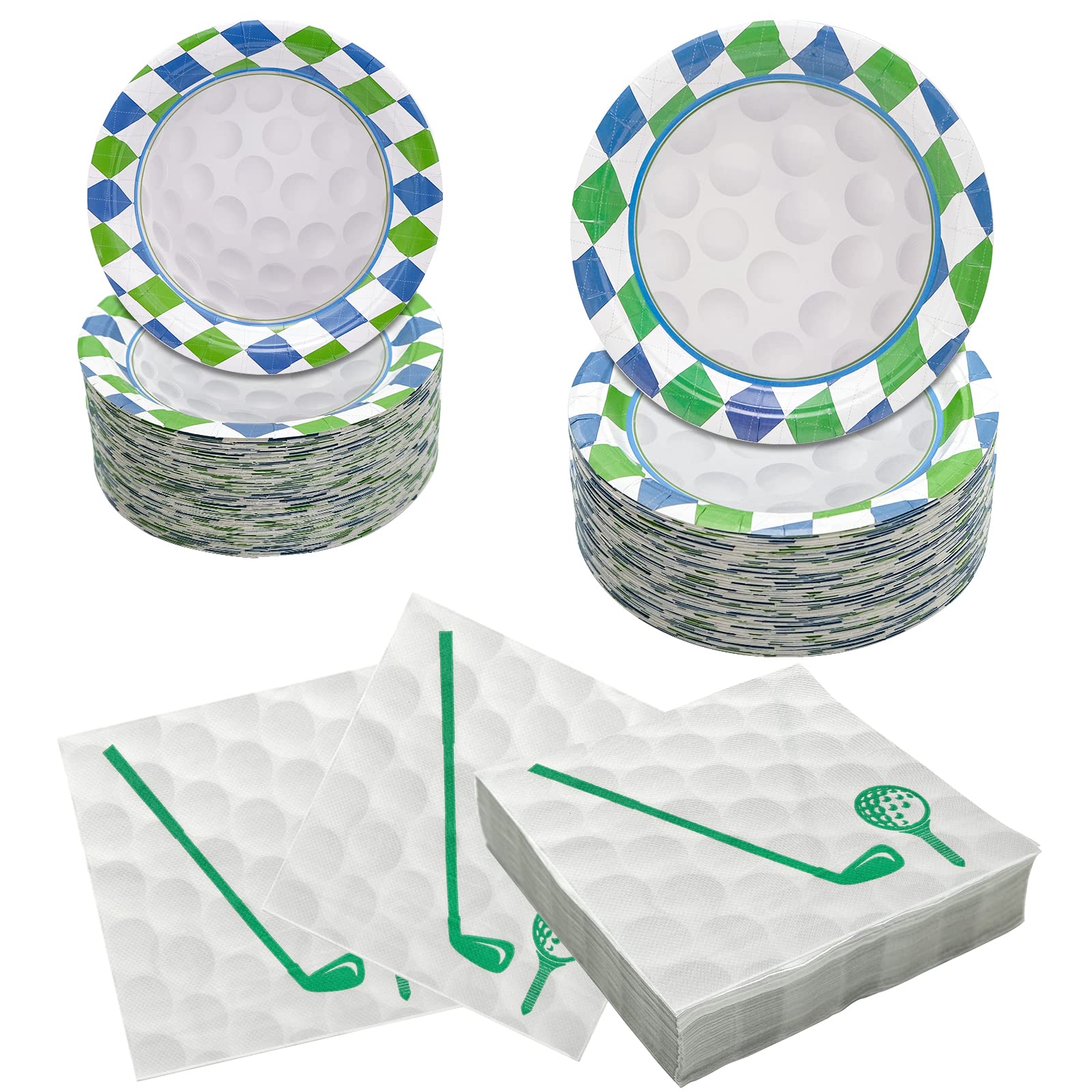 180Pcs Golf Party Supplies Paper Plates And Napkins Serve 60 Disposable Tableware Set For Birthday Party Decorations Game Day Fa