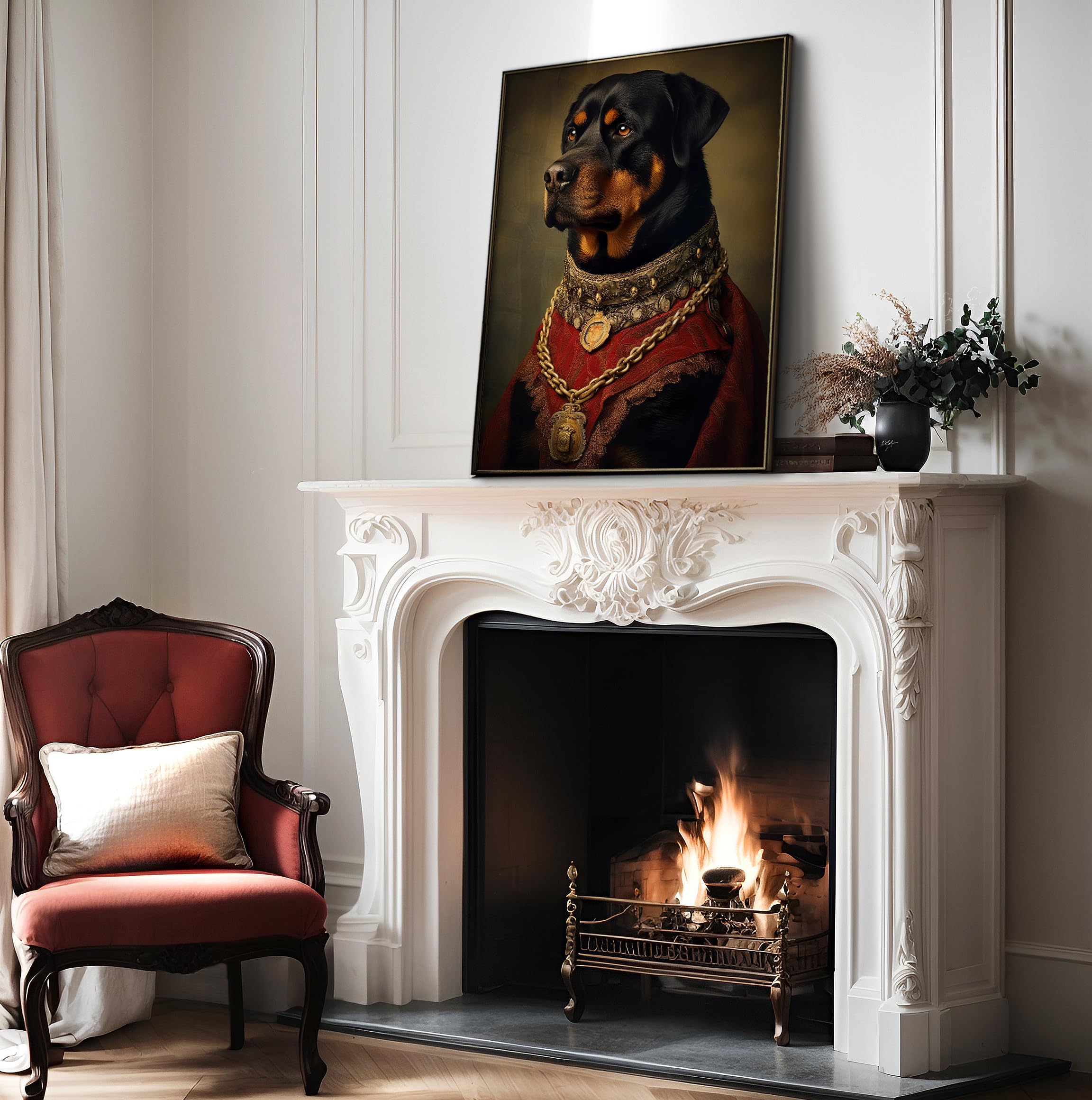 Poster Master Aristocratic Rottweiler Poster - Dog Print - Renaissance Art - Dog Breed Art - Gift For Him, Her & Animal Lover -