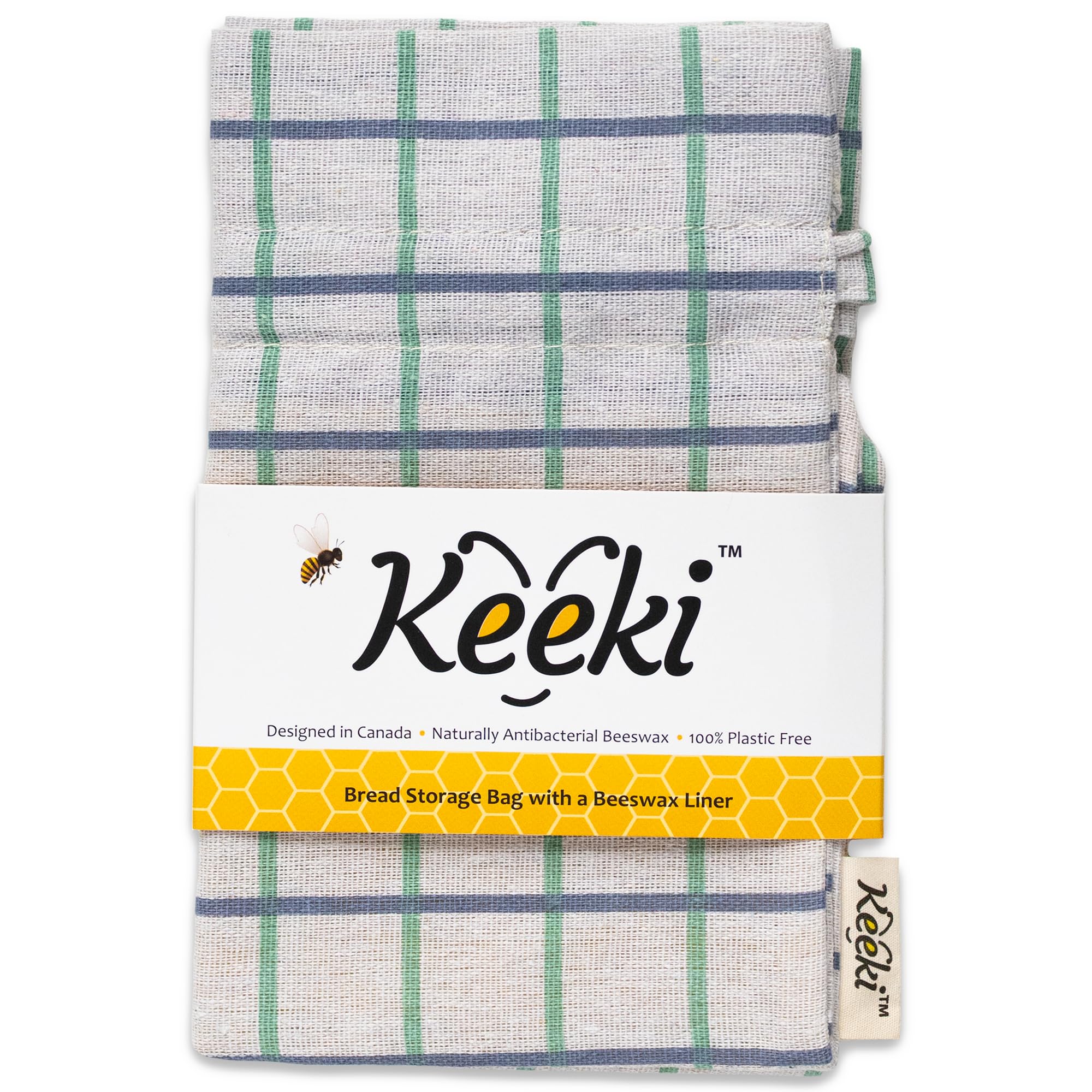 Keeki Bag - The Original Beeswax Lined Bread Bag for Homemade & Sourdough | Reusable Linen Bread Storage | Beeswax Wrap Alternat