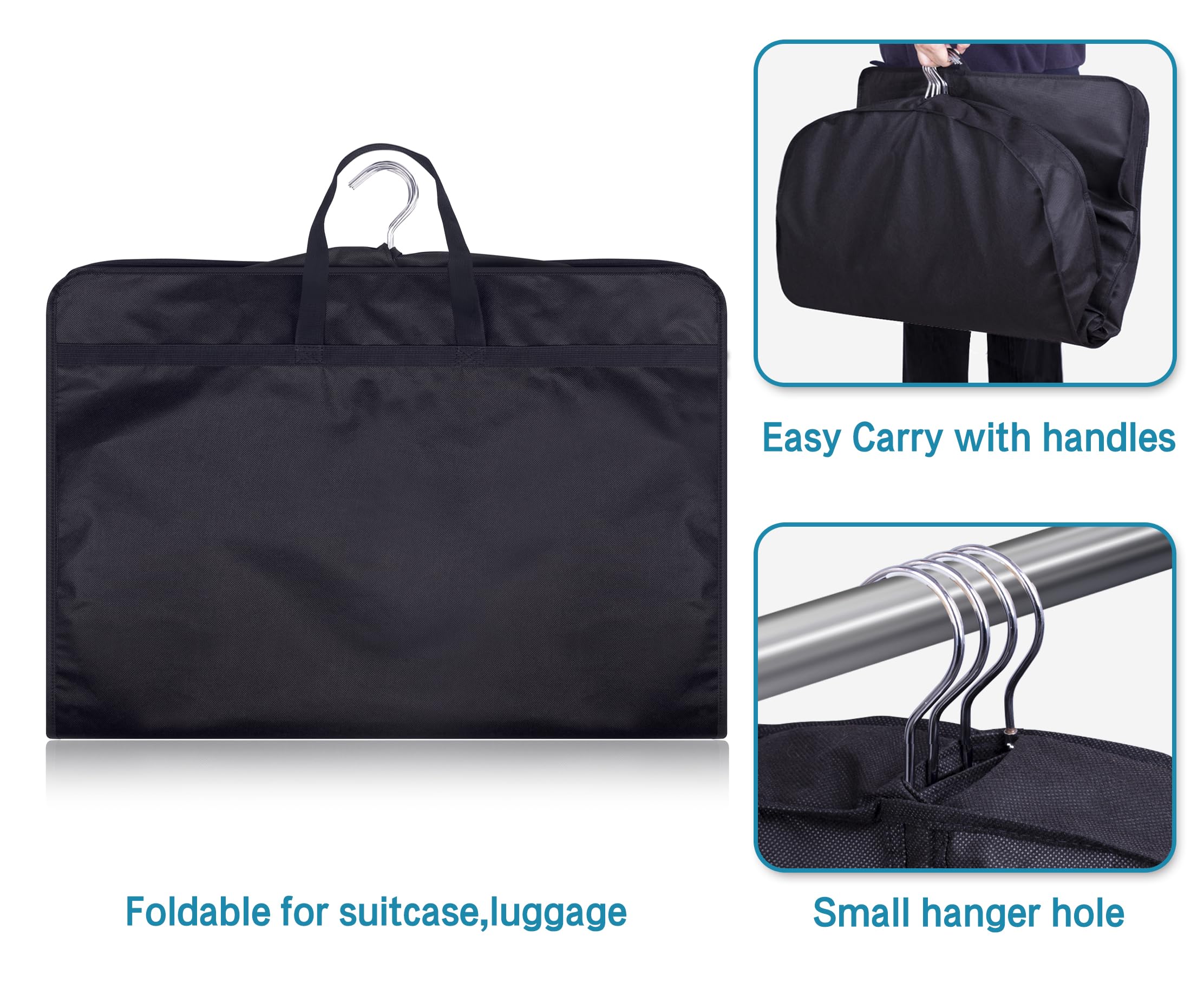 Kimbora 32'' Garment Bags For Hanging Clothes Travel, 4'' Gusseted Suit Bags For Closet Storage Mens Garment Protector Cover For