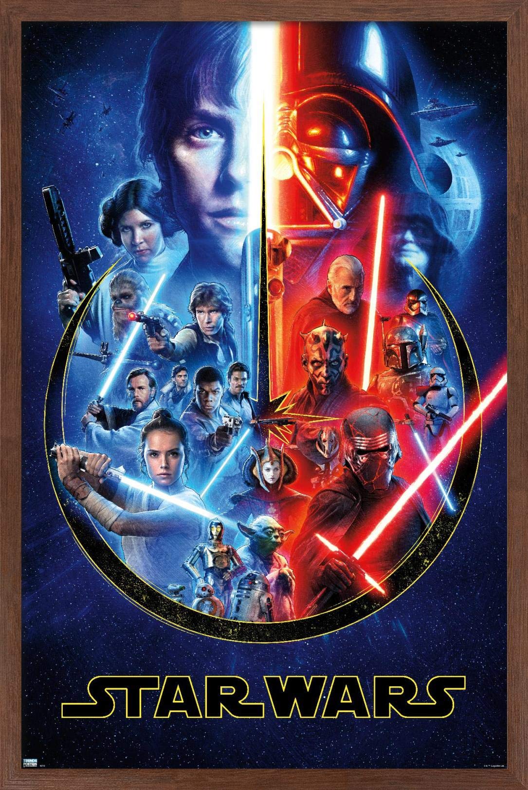 Trends International Star Wars - Skywalker Saga Wall Poster, 14.725'' X 22.375'', Mahogany Framed Version
