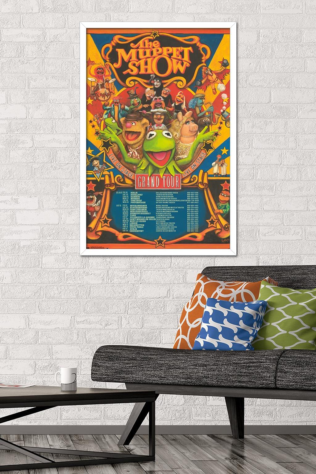 Trends International Disney The Muppets: Most Wanted - Grand Tour Wall Poster, 22.375'' X 34'', White Framed Version