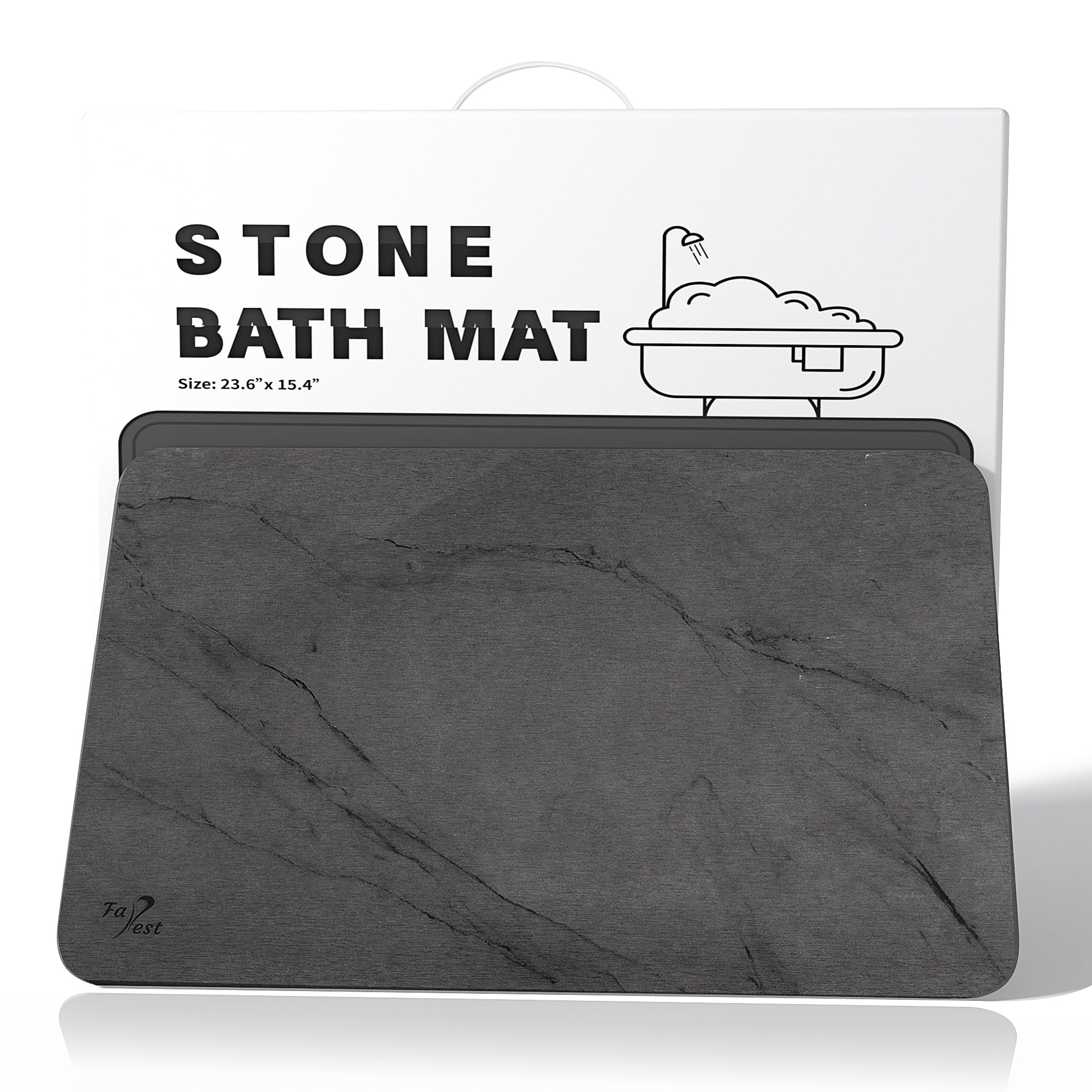 Stone Bath Mat,Diatomaceous Earth Shower Mat,Fast-Drying Stone Bathroom Floor Mat,Absorbent Non-Slip Diatomite Mats For Bathtub,
