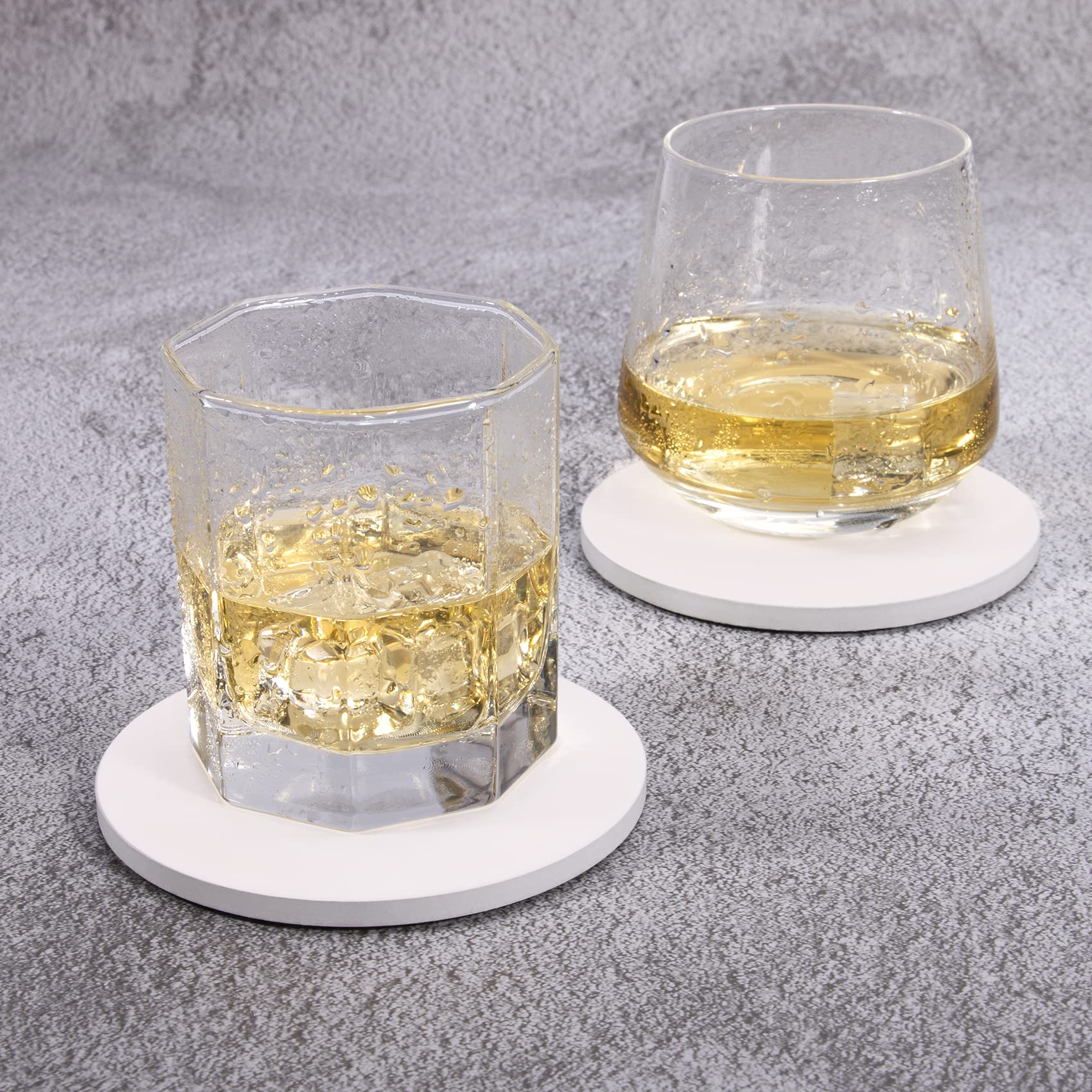 Abenkle Coasters For Drinks With Holder For Coffee Table, Absorbent Coaster Sets Of 6, Drink Coasters With Marble Ceramic, Cup C