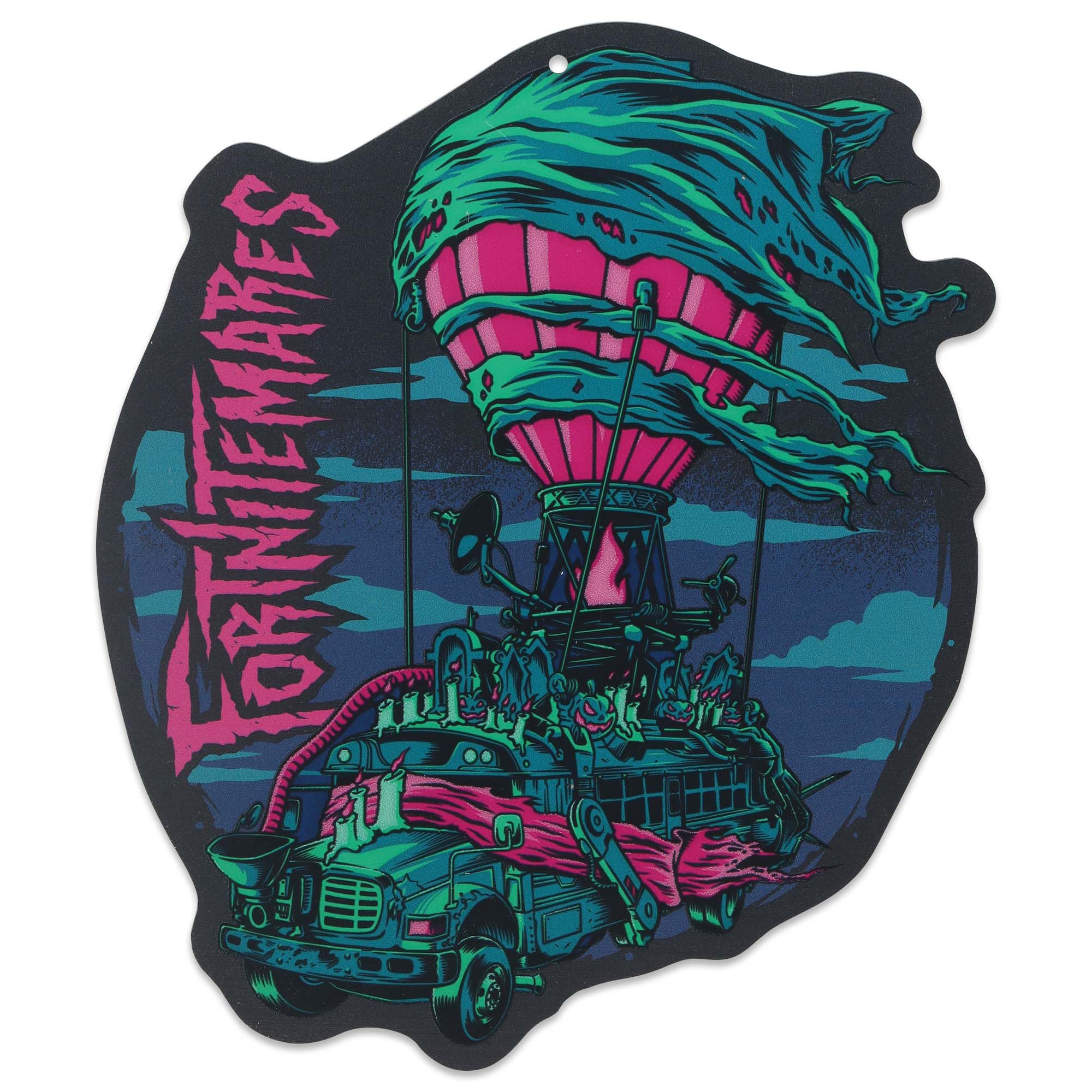 Fortnite Fortnitemares Bus Metal Wall Decor - Spooky Gaming Sign for Bedroom or Game Room