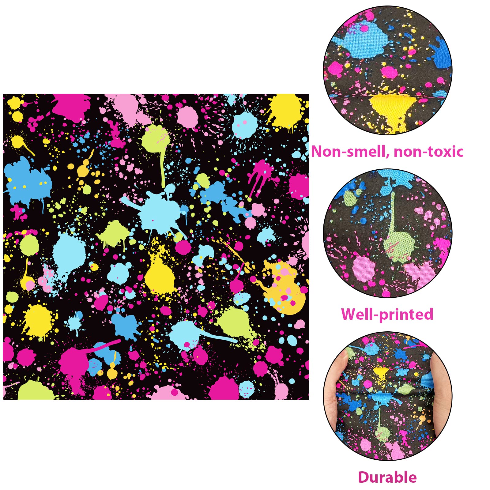 Gisgfim 50 Pcs Neon Napkins Glow In Dark Birthday Party Disposable Paper Napkins Glow Party Supplies Decoration Set