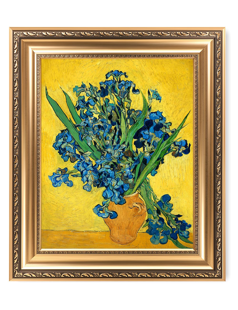 Decorarts - Irises Vase Flower, Vincent Van Gogh Art Reproduction. Giclee Prints Match With Golden Framed For Wall Decor. Pictur