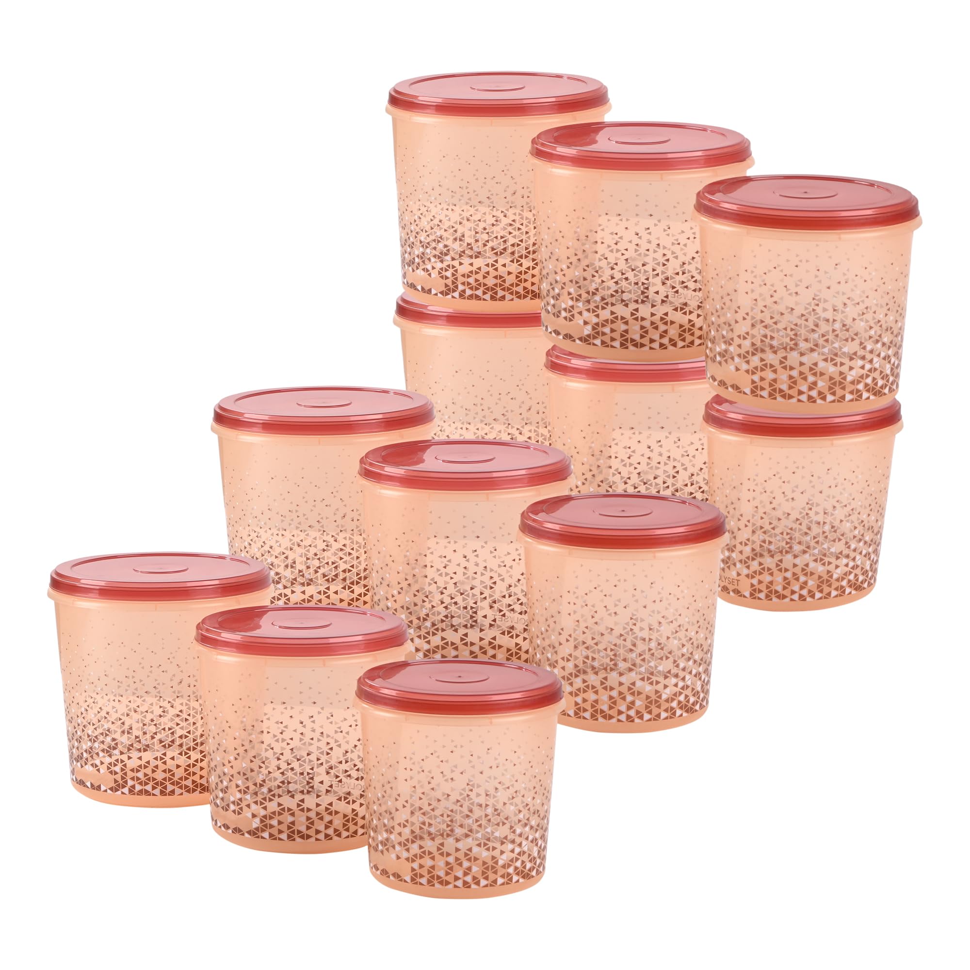Kuber Industries (Set Of 12) Stackable Air Tight 5,7 & 10 Ltr Storage Container For Kitchen & Home | Multipurpose Plastic Boxes 