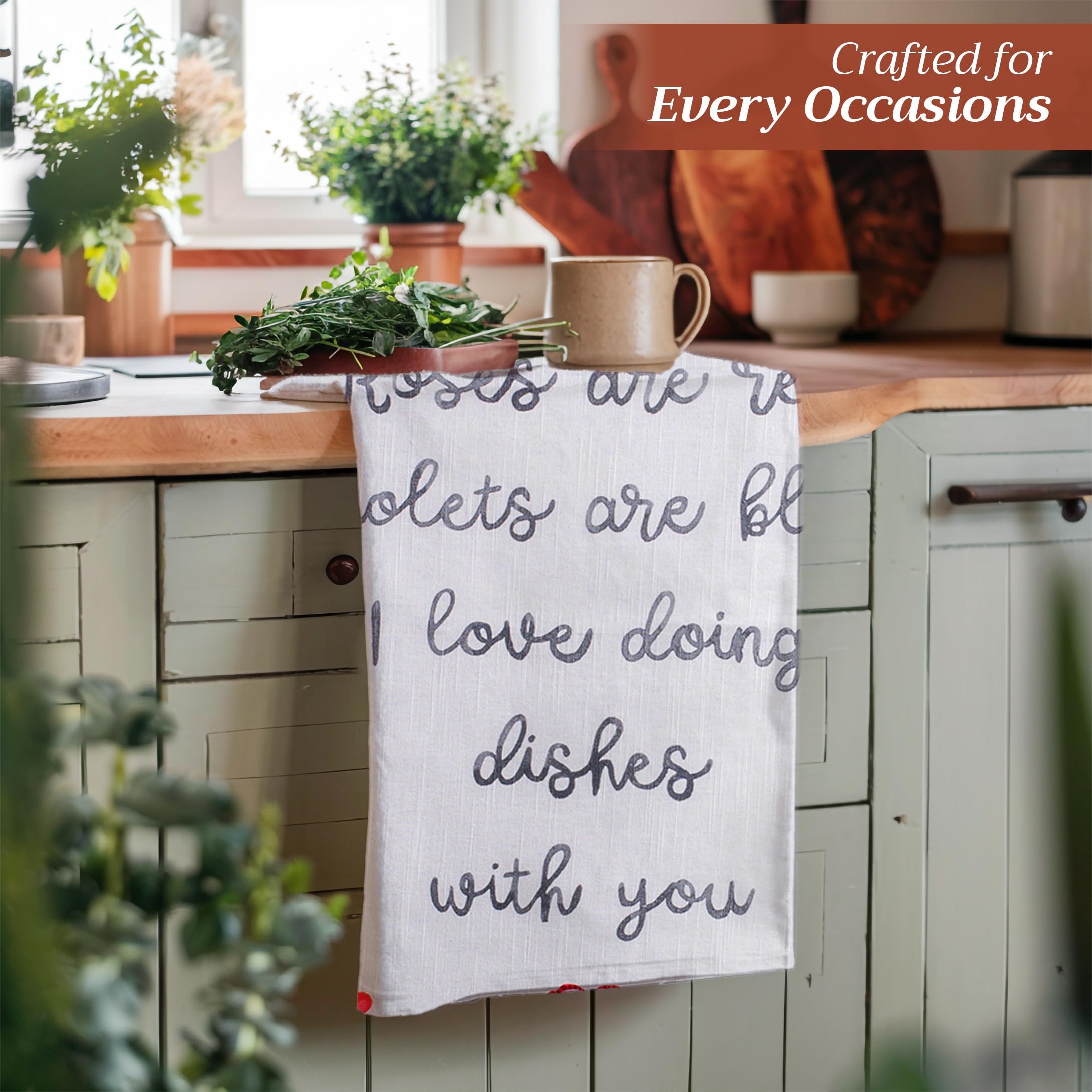 Maison D Hermine Dish Cloth 100% Cotton Kitchen Towel Multi-Purpose Tea Towel For Gifts, Home, Wedding, Restaurant & Camping, Ha