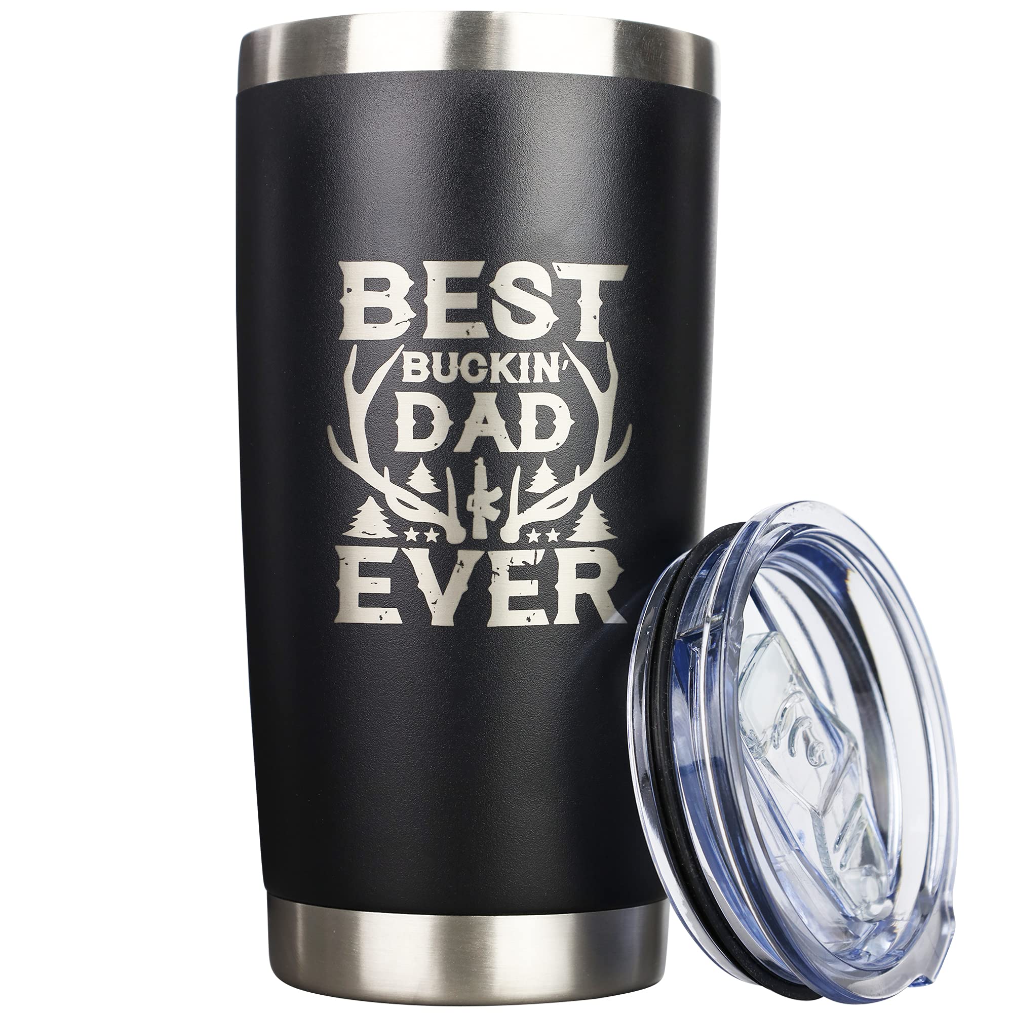 Dad Bod Nutrition Best Buckin Dad Ever Funny Tumbler 20 Ounce Black Coffee Mug For Fathers Day (Best Buckin Dad)