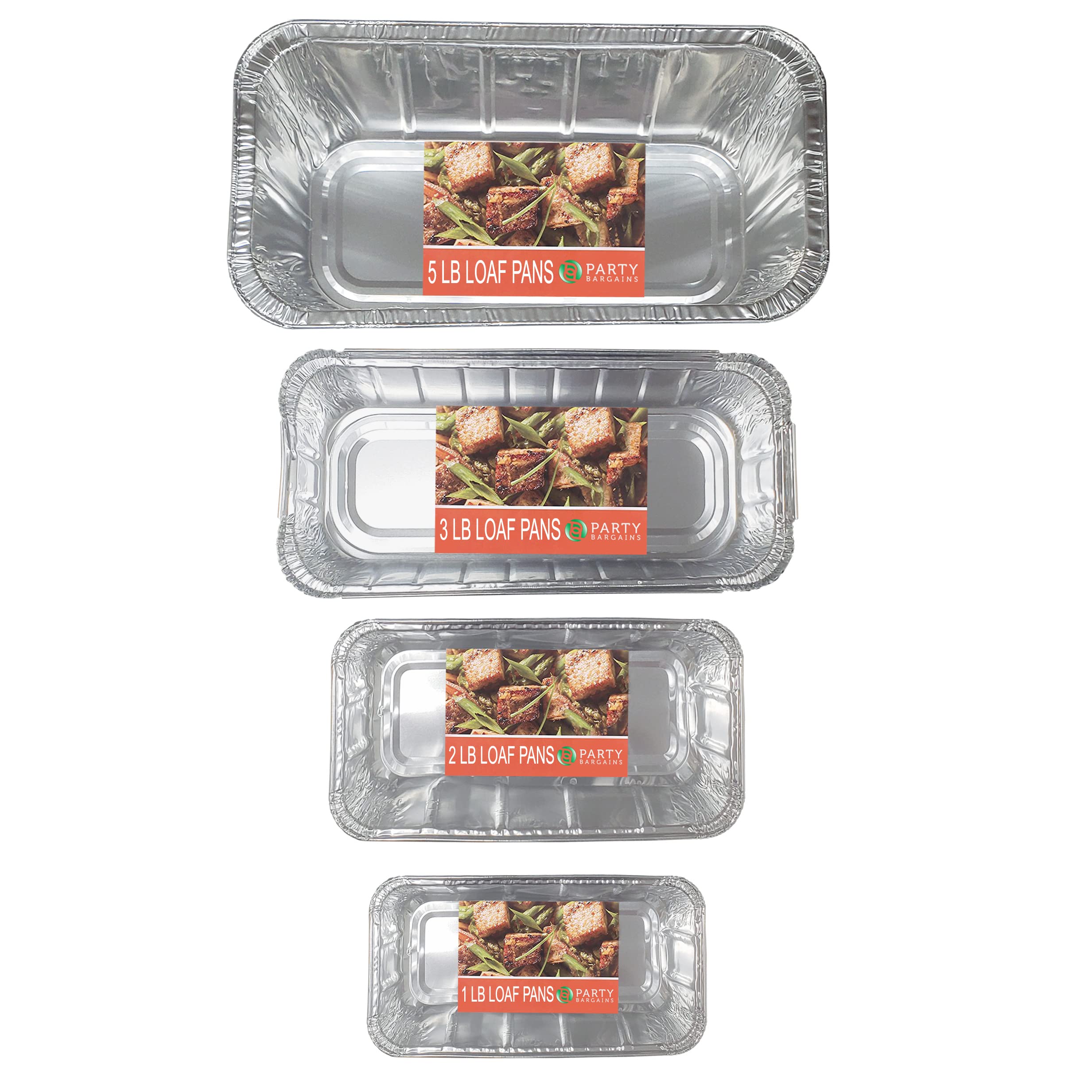Party Bargains 2 Lb Aluminum Loaf Pan - 20 Pack, 8.5'' X 4.5'' X 2.5'' Heavy Duty Disposable Bread Pans For Perfect For Baking,
