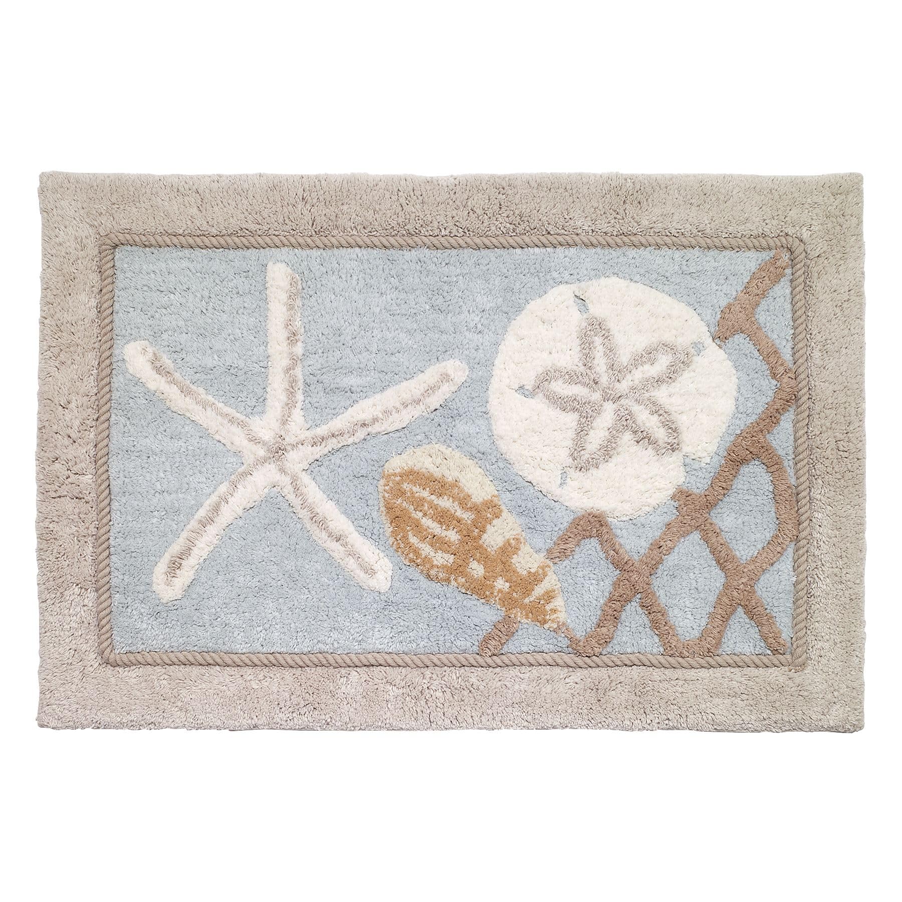 Avanti Linens - Bathroom Accessories Set  Coastal Inspired Shower & Bathroom Decor (Seaglass Collection)