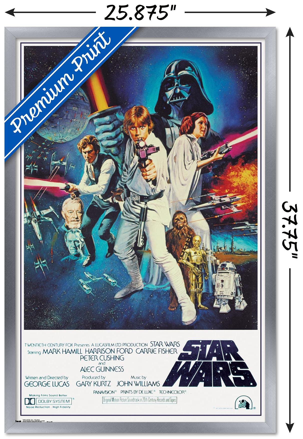 Trends International 24X36 Star Wars-V One Sheet Wall Poster, 25.8'' X 37.8'' X 1'', Multicolor
