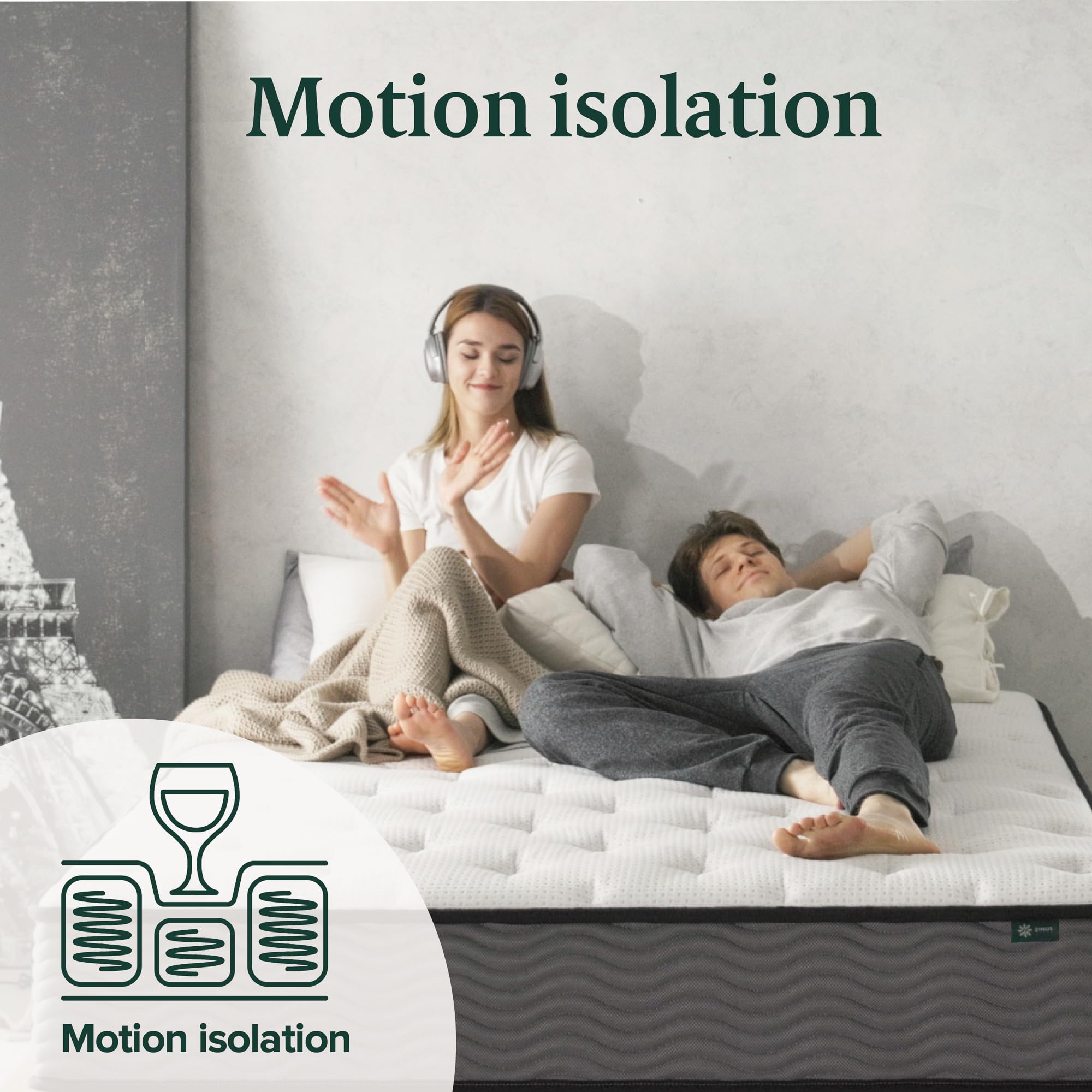 Zinus 10 Inch True Support Hybrid Mattress [New Version], Twin, Fiberglass Free, Medium Feel, Motion Isolation, Certified Safe F