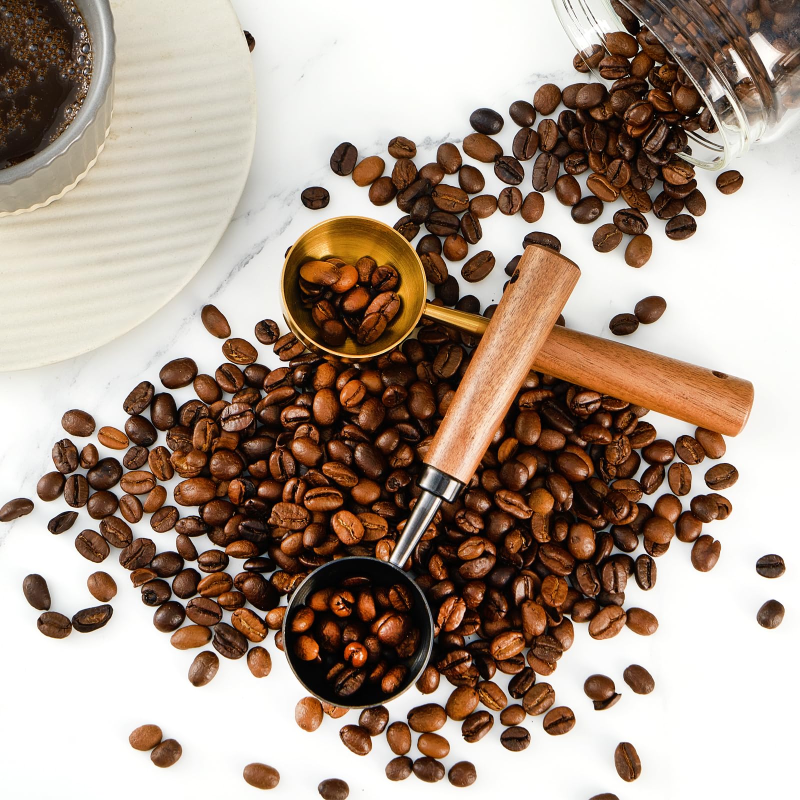 Chebuono Coffee Scoop For Ground Coffee,Coffee Beans And Tea,10G-Measuring Tablespoon-304 Stainless Steel Coffee Spoon With Natu