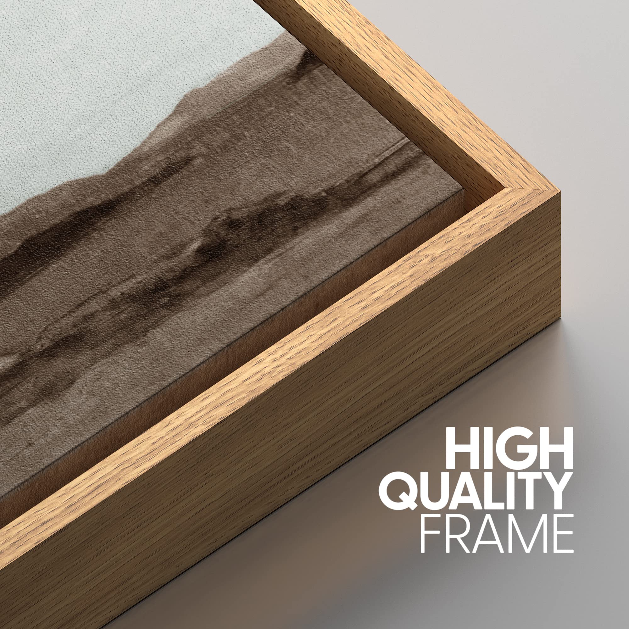 Signwin Framed Canvas Print Wall Art Set Brown Minimal Desert Valley Landscape Nature Abstract Illustrations Modern Art Decorati