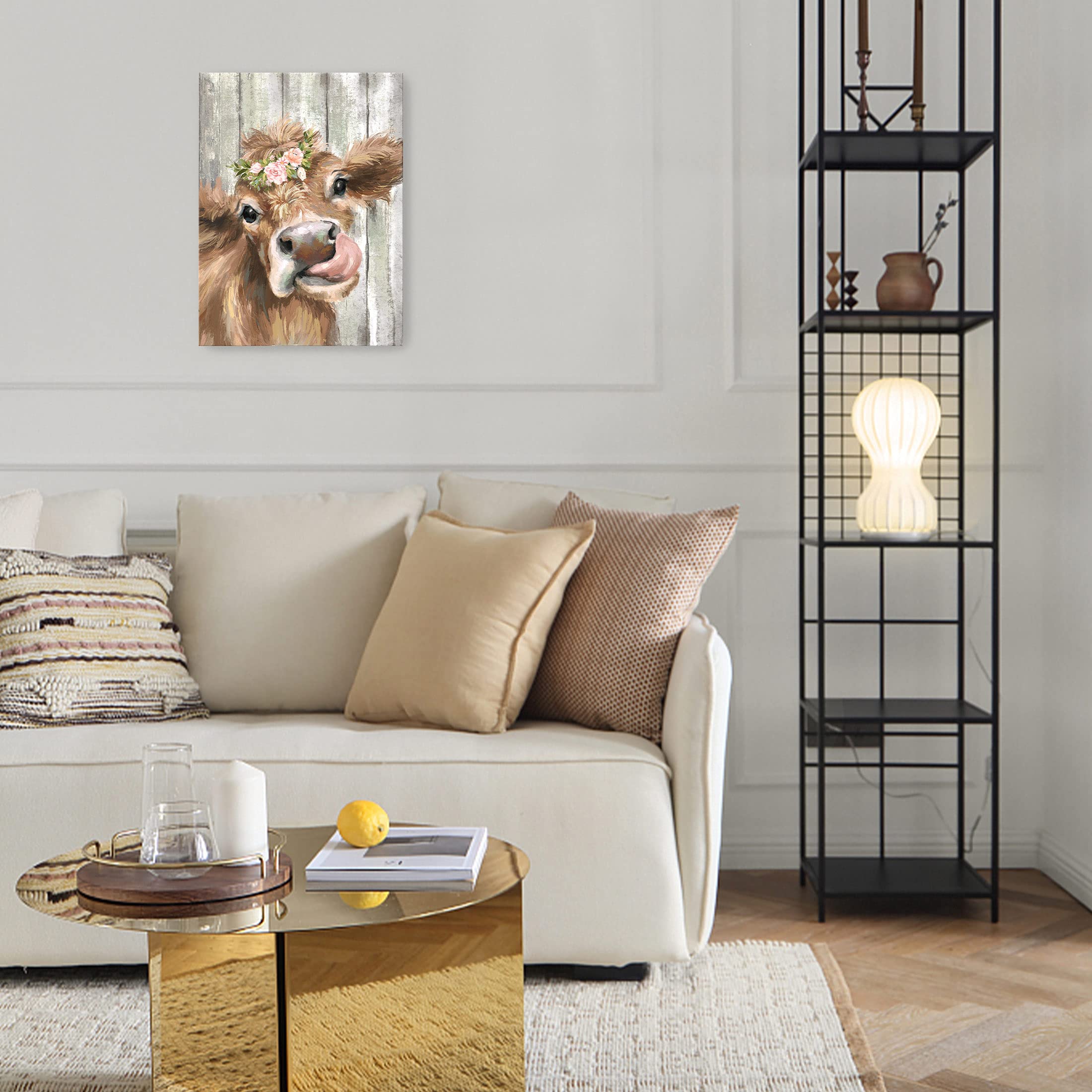 Hlxff3 Bathroom Wall Art Decor, 12X16In Farmhouse Retro Paintings, Canvas Wall Art For Bedroom Modern Brown Rustic Framed Artwor