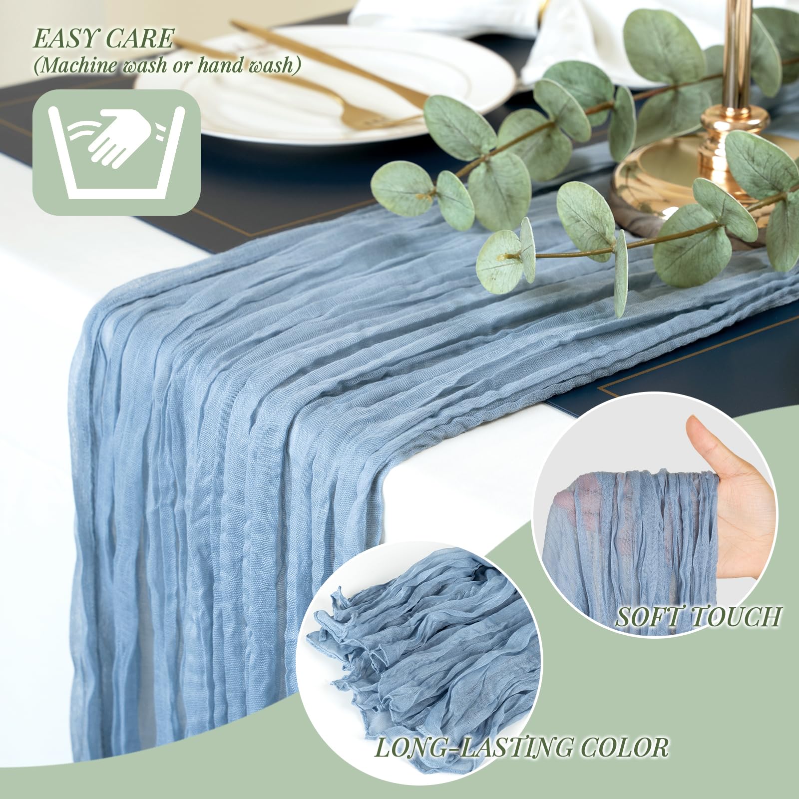 6 Pack Cheesecloth Table Runner 10Ft Boho Rustic Gauze Cheese Cloth Table Runner For Wedding Party Bridal Baby Shower Birthday R