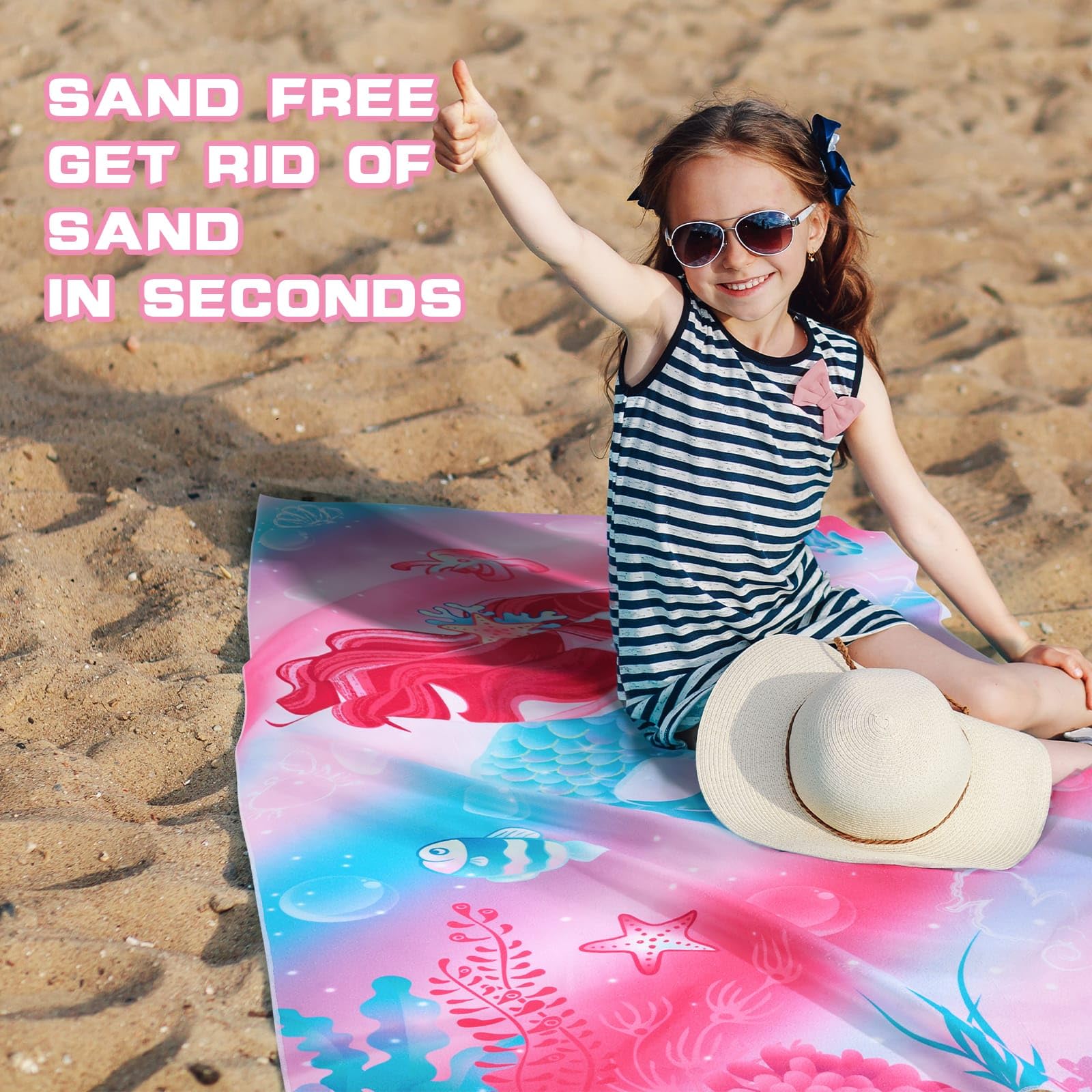 WERNNSAI Mermaid Kids Beach Towel - 30