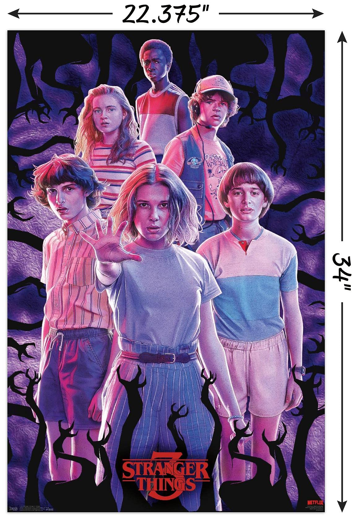 Trends International Netflix Stranger Things: Season 3 - Group Wall Poster, 22.375'' X 34'', Poster & Clip Bundle