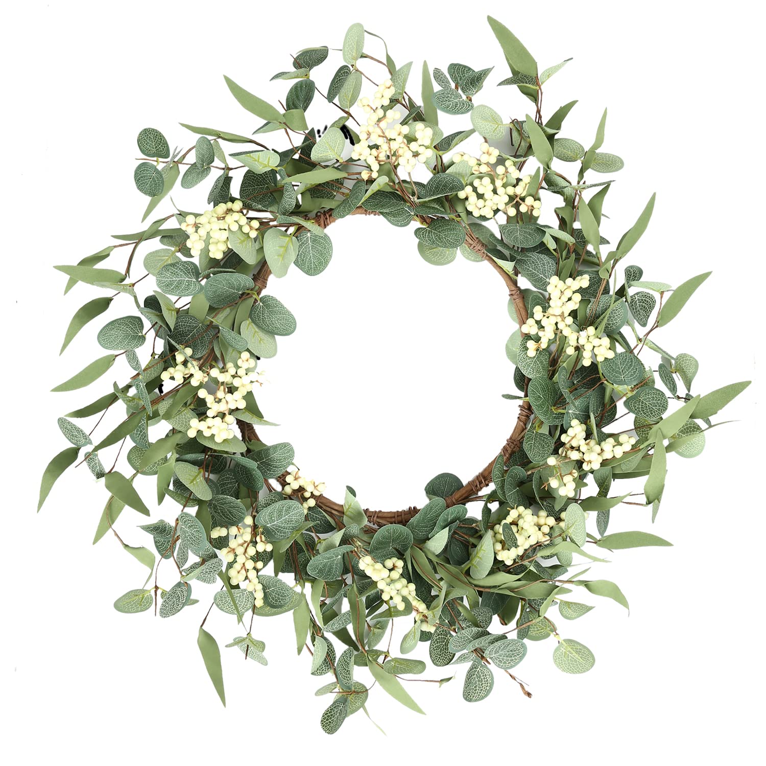 Pinkpum 2 Pack Wreaths for Front Door 20 Christmas Eucalyptus Wreath, Spring Summer Door Green Wreath for Home Porch Window Wa