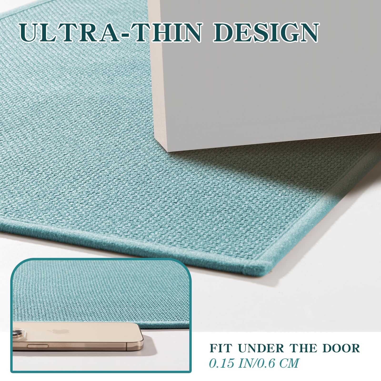 Chakme Bathroom Rugs Mat 59X25, Ultra Thin Non Slip Bath Mat Large Quick Dry Absorbent Bath Mat For Bathroom Floor, (Navy Blue,