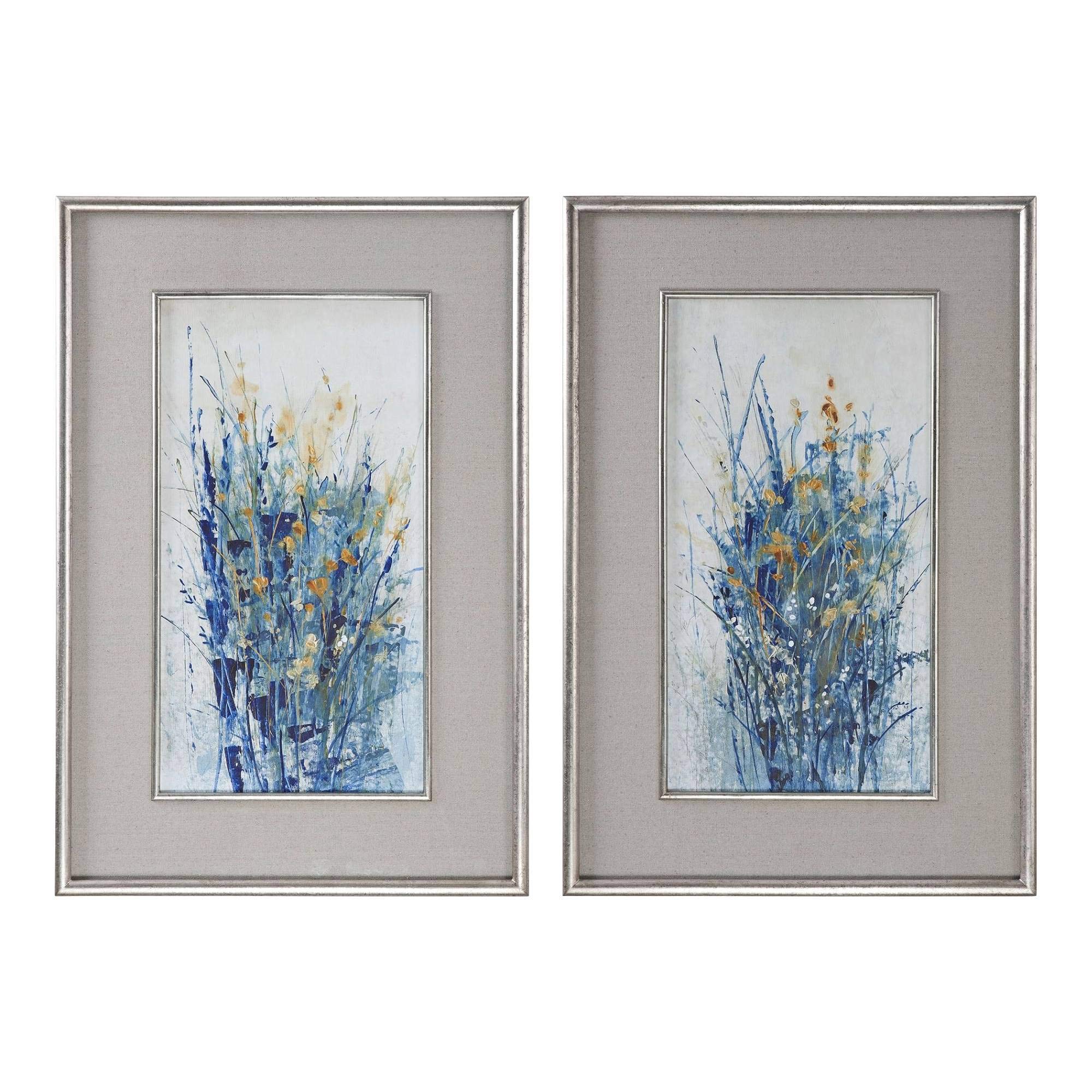 Uttermost Indigo Florals 41 1/2'' H Framed Wall Art Set Of 2