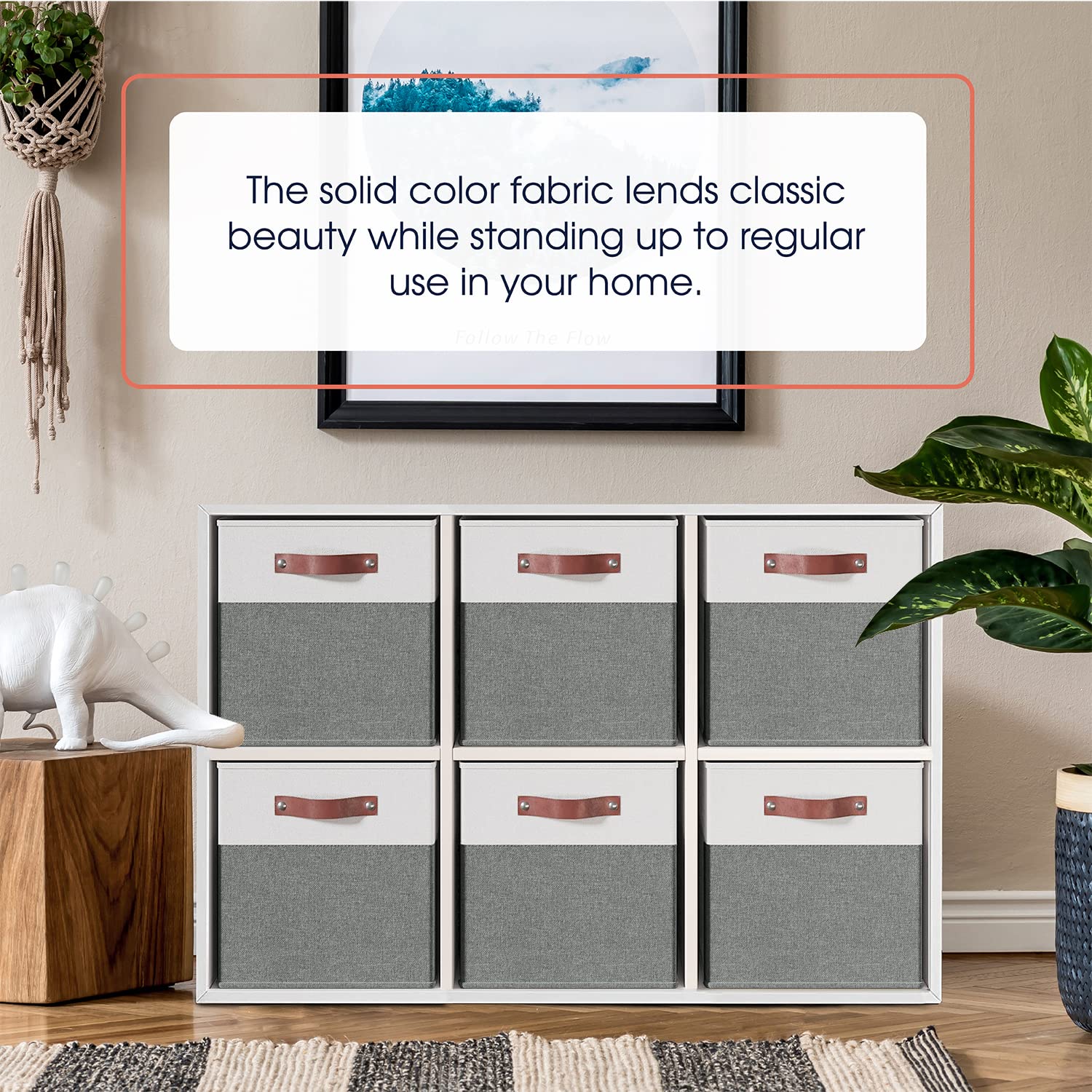 Ornavo Home 11 X 11 Storage Cube Bins, Foldable Collapsible Fabric Storage Bins Box Linen Shelf Basket Cube Organizer For Closet