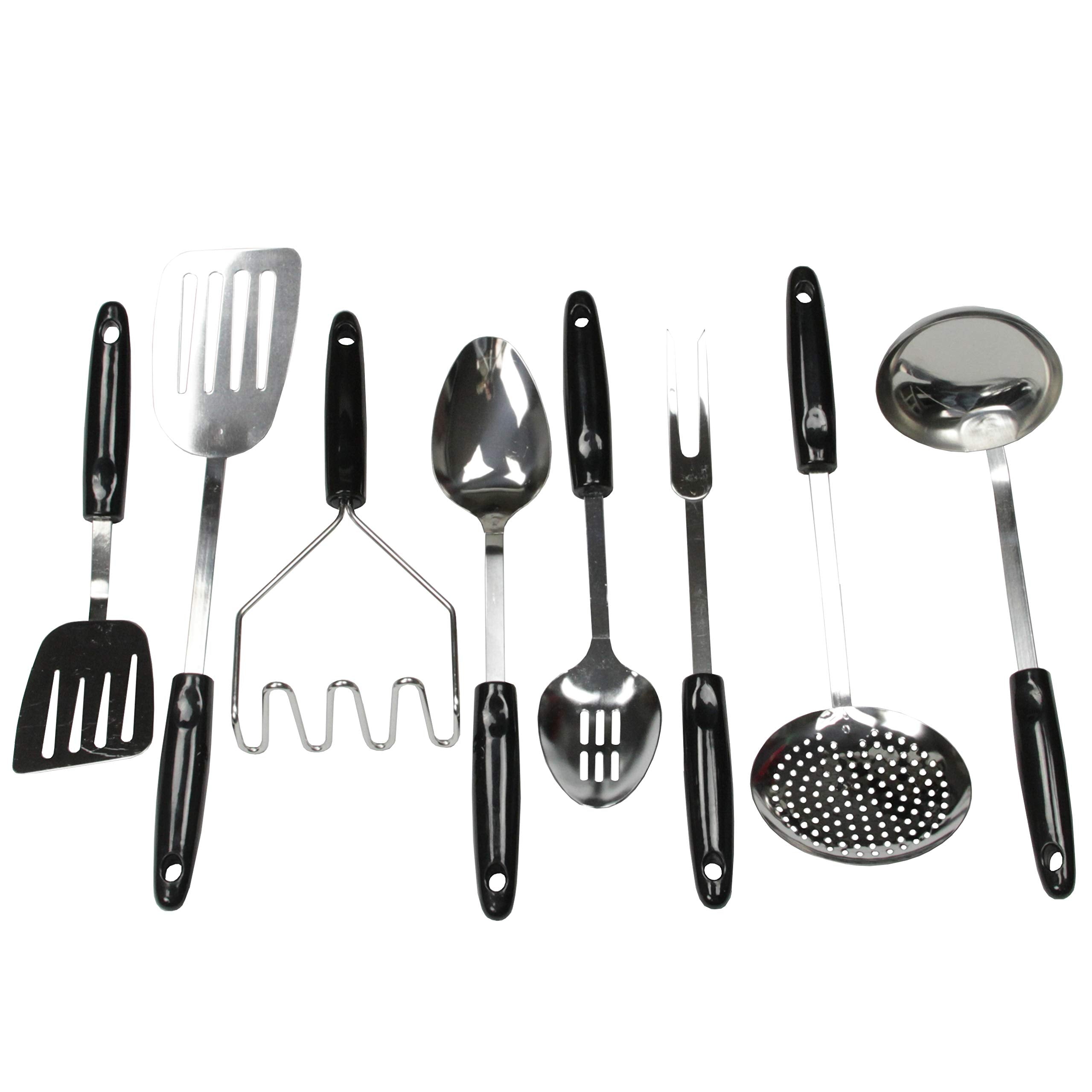 Chef Craft Basic Stainless Steel Basting Spoon, 11.75 Inch, Black