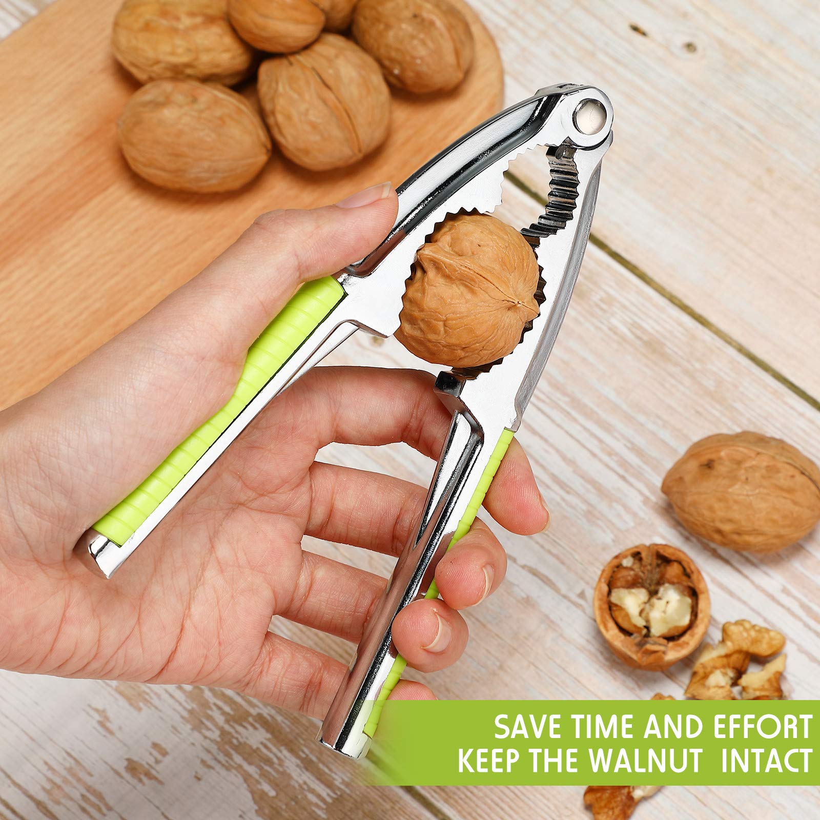 2 Pieces Walnut Cracker Tools Walnut Nutcrackers Metal Nut Shell Openers Nut Shell Breakers Crackers Kitchen Tools With Non-Slip