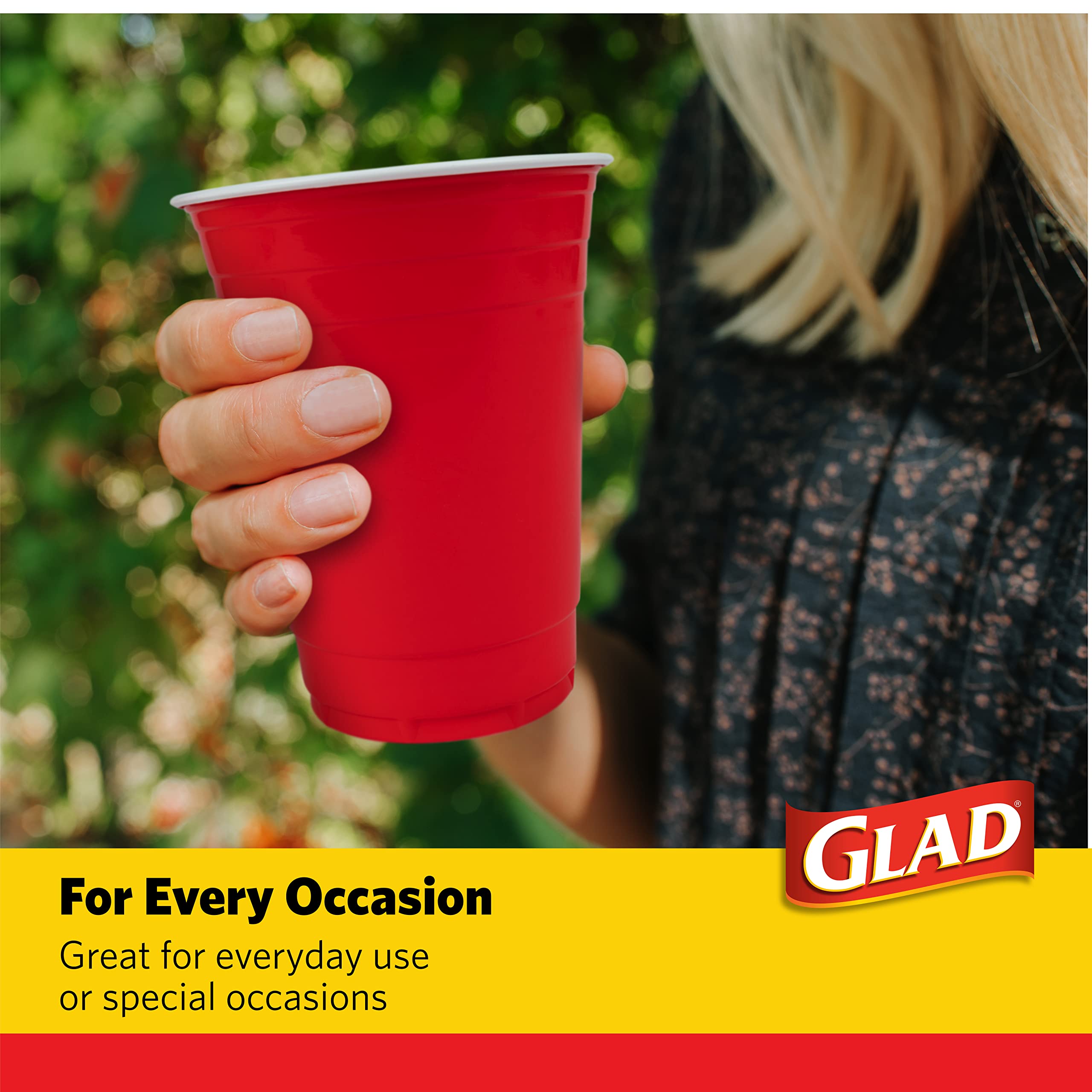 Glad Everyday Disposable Plastic Cups For Everyday Use | Red Plastic Cups Strong And Sturdy Red Plastic Party Cups For All Occas