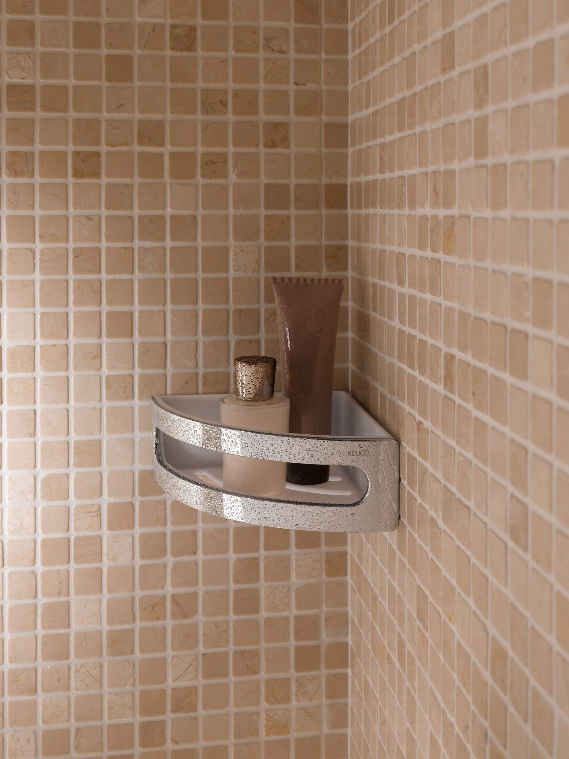 Keuco 11657010000 Elegance New Corner Soap Dish Chrome/White