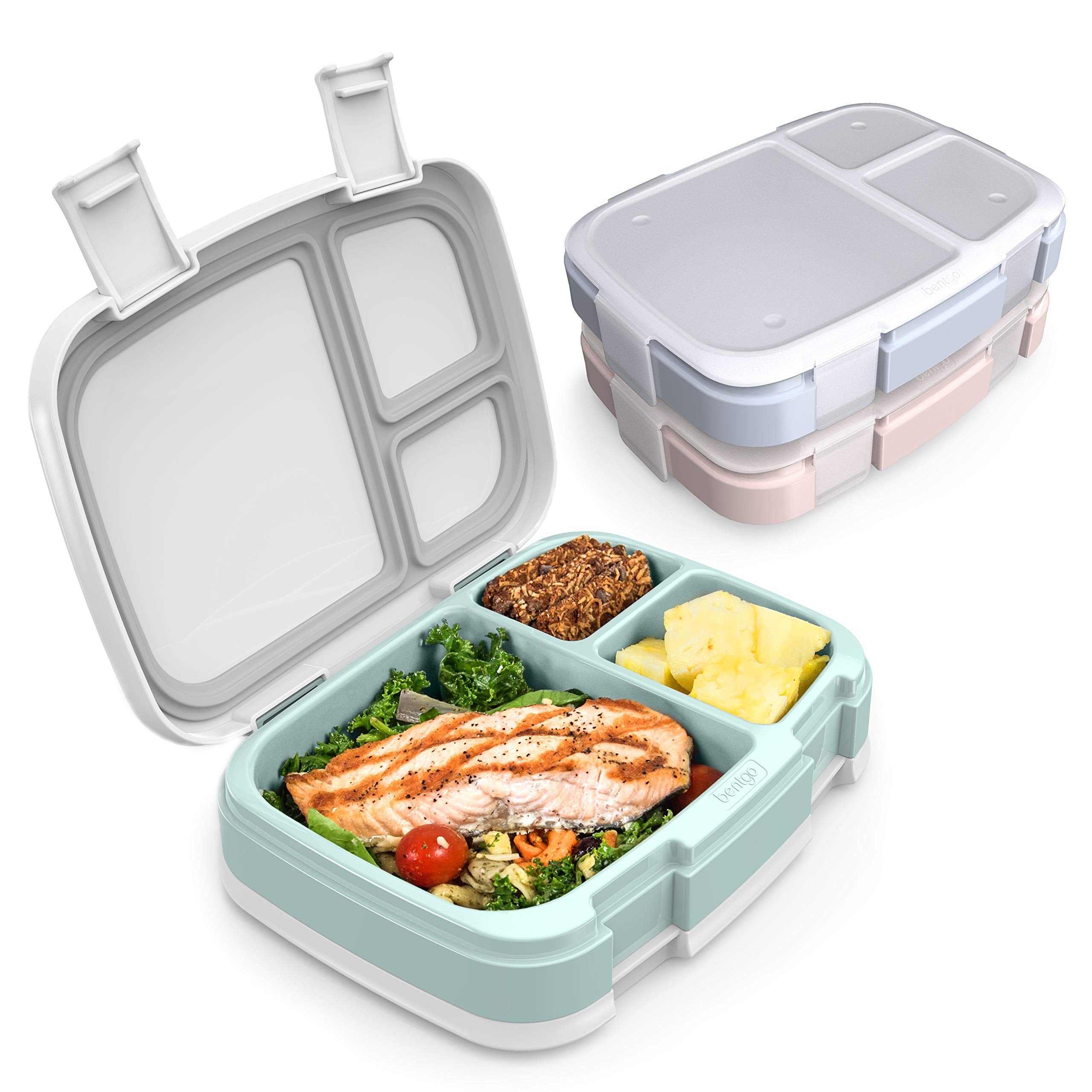 Bentgo Fresh 3-Pack Meal Prep Lunch Box Set - Reusable 3-Compartment Containers for meal Prepping, Healthy Eating On-the-Go, and