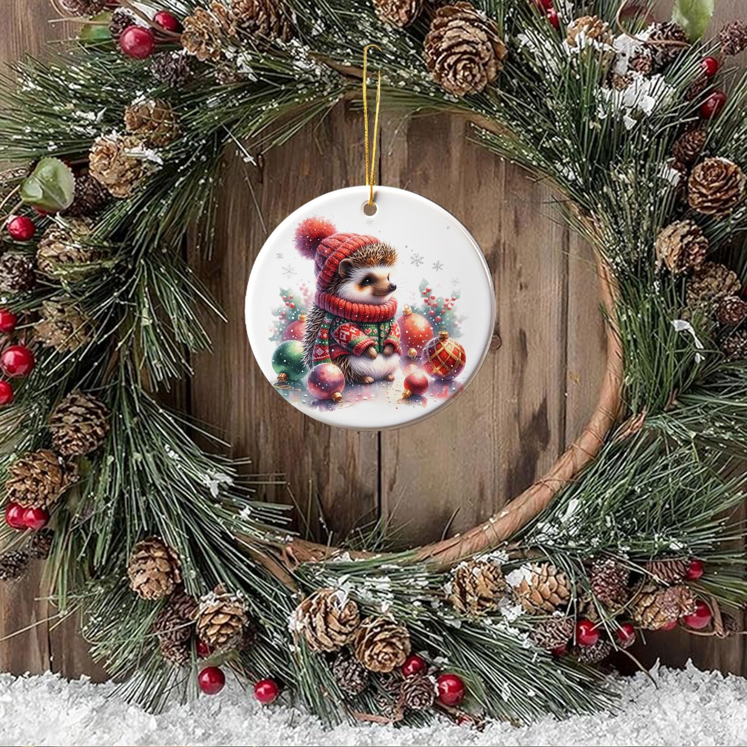 Hedgehog Christmas Tree Ornaments - Hedgehog Decor & Gifts for Women