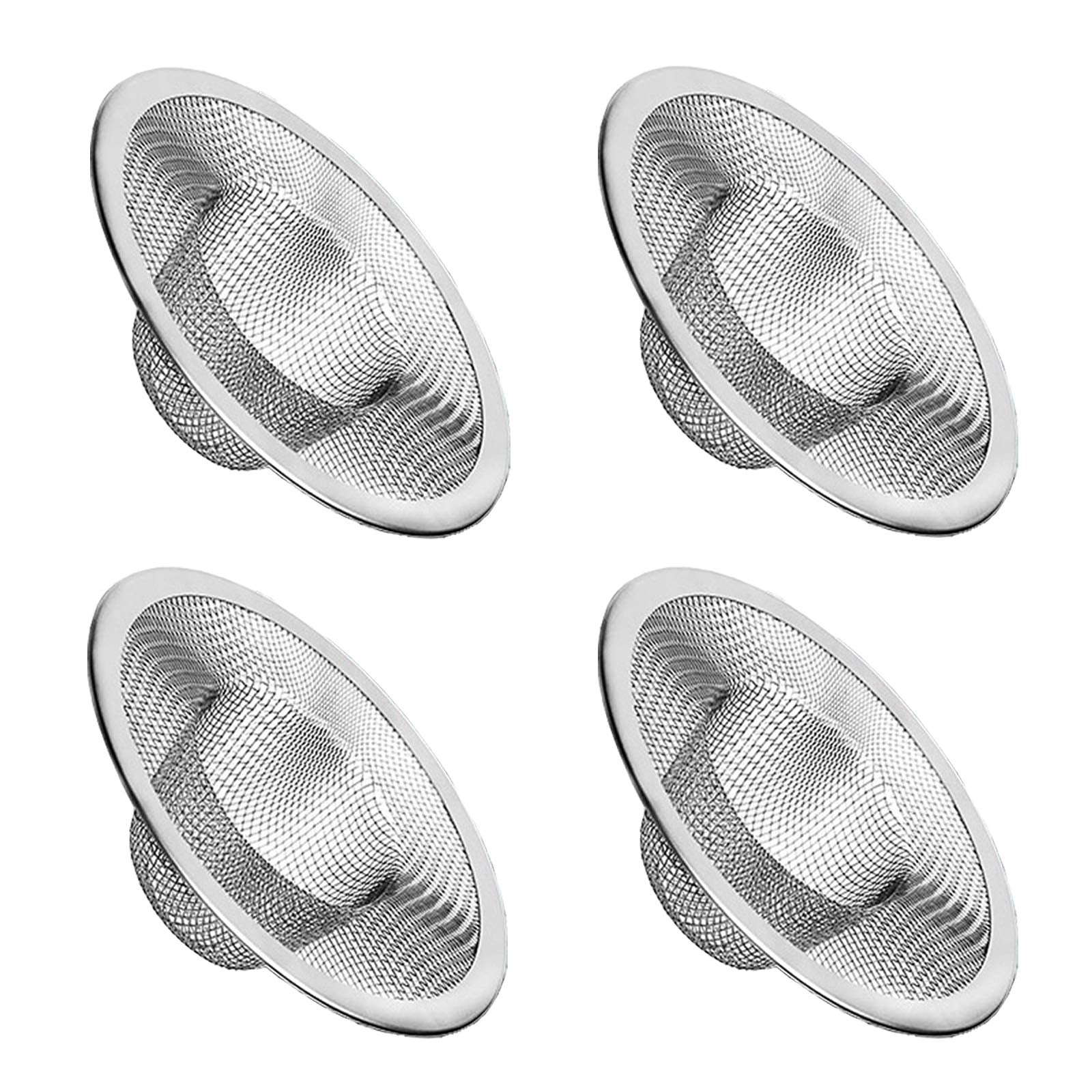 4Pcs Heavy Duty Stainless Steel Kitchen Sink Strainer, 2.75'' Top / 1'' Mesh Metal Sink Strainer,Perfect For Kitchen Sink/Bathro