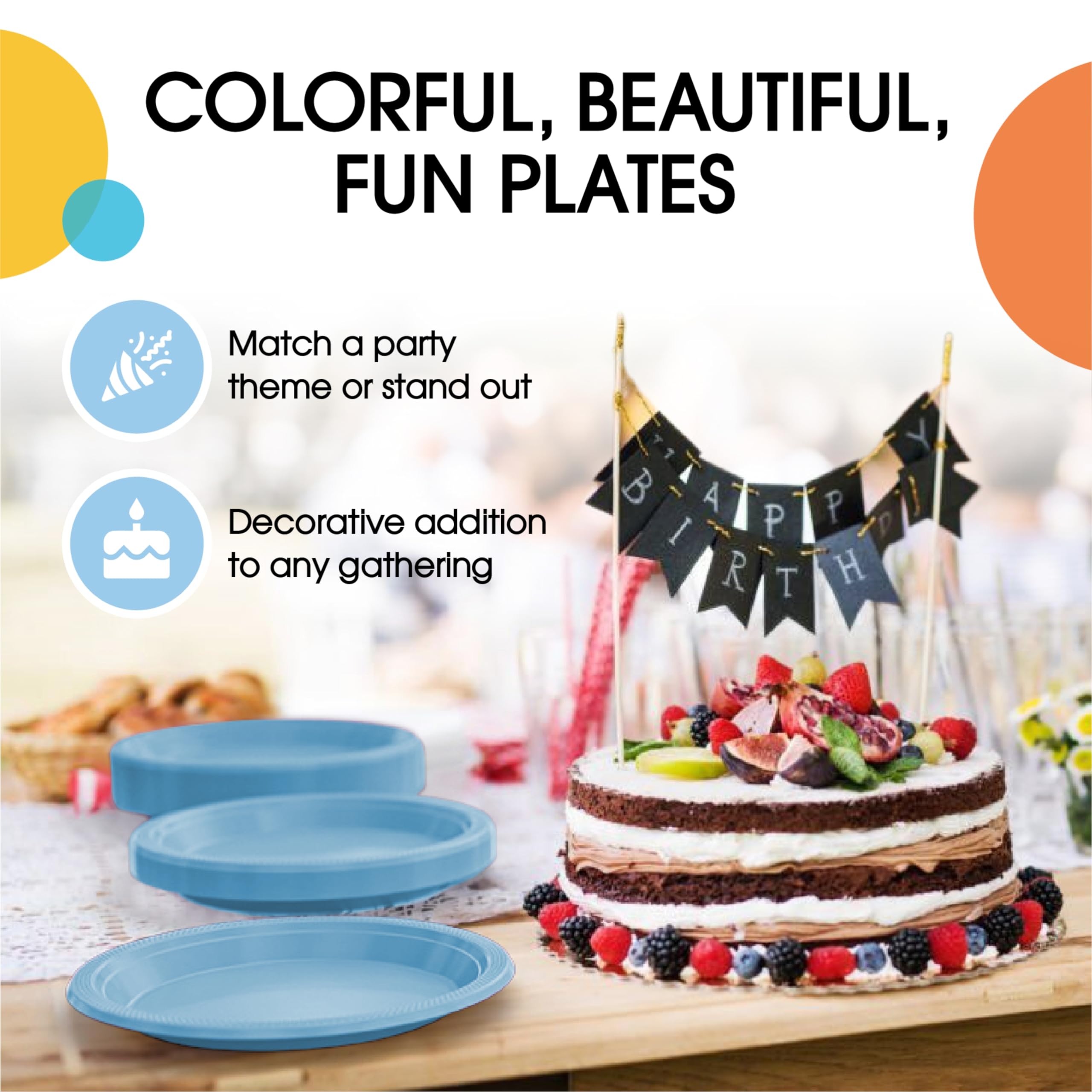Exquisite Light Blue Plastic Plates For Party 7 Light Blue Disposable Plates For Party Supplies 50 Pcs Disposable Dinner Plate