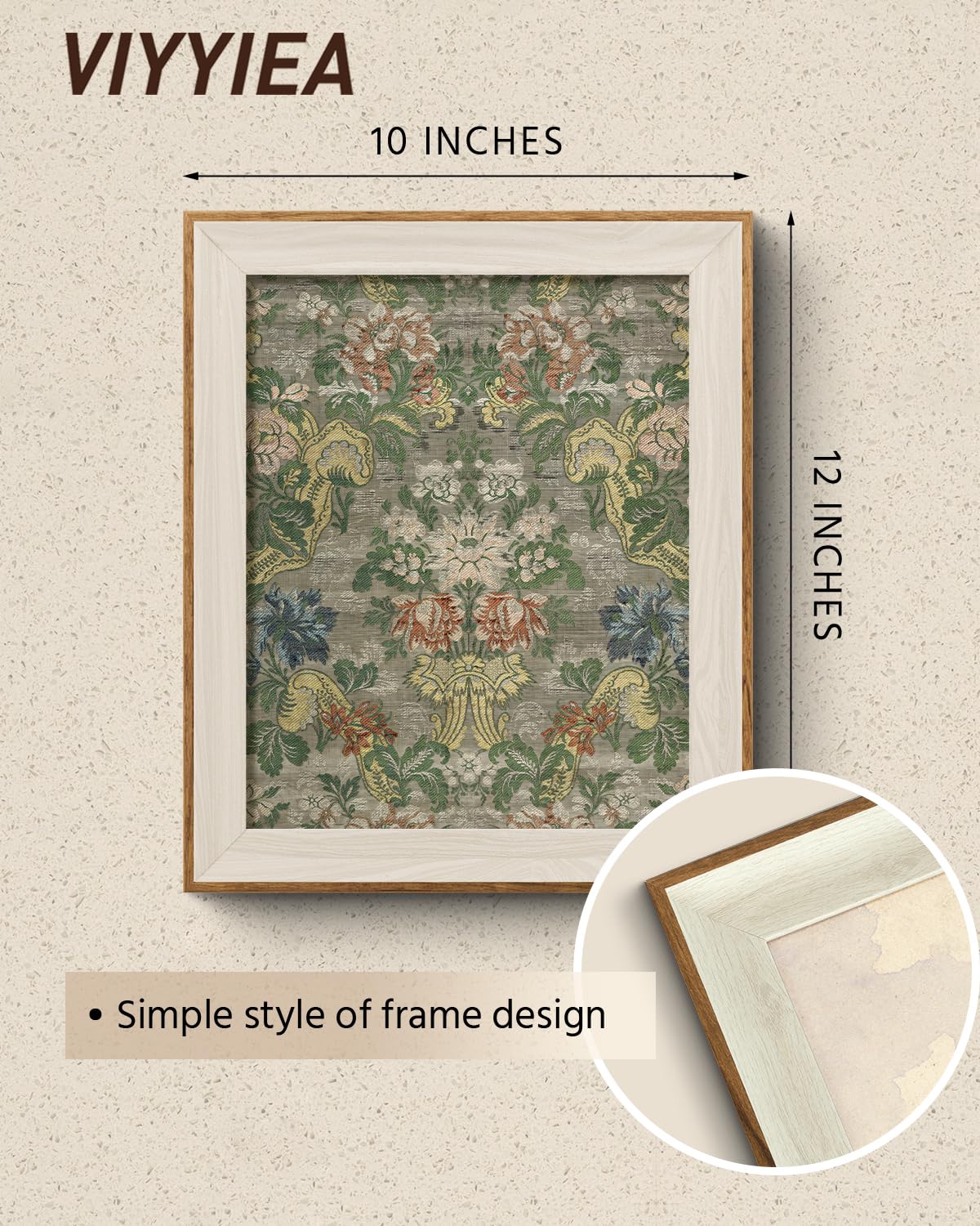 Viyyiea Framed Canvas Wall Art, Vintage Wall Art For Living Room, Boho Oil Painting Picture Summer Home Decor Bathroom Wall Deco