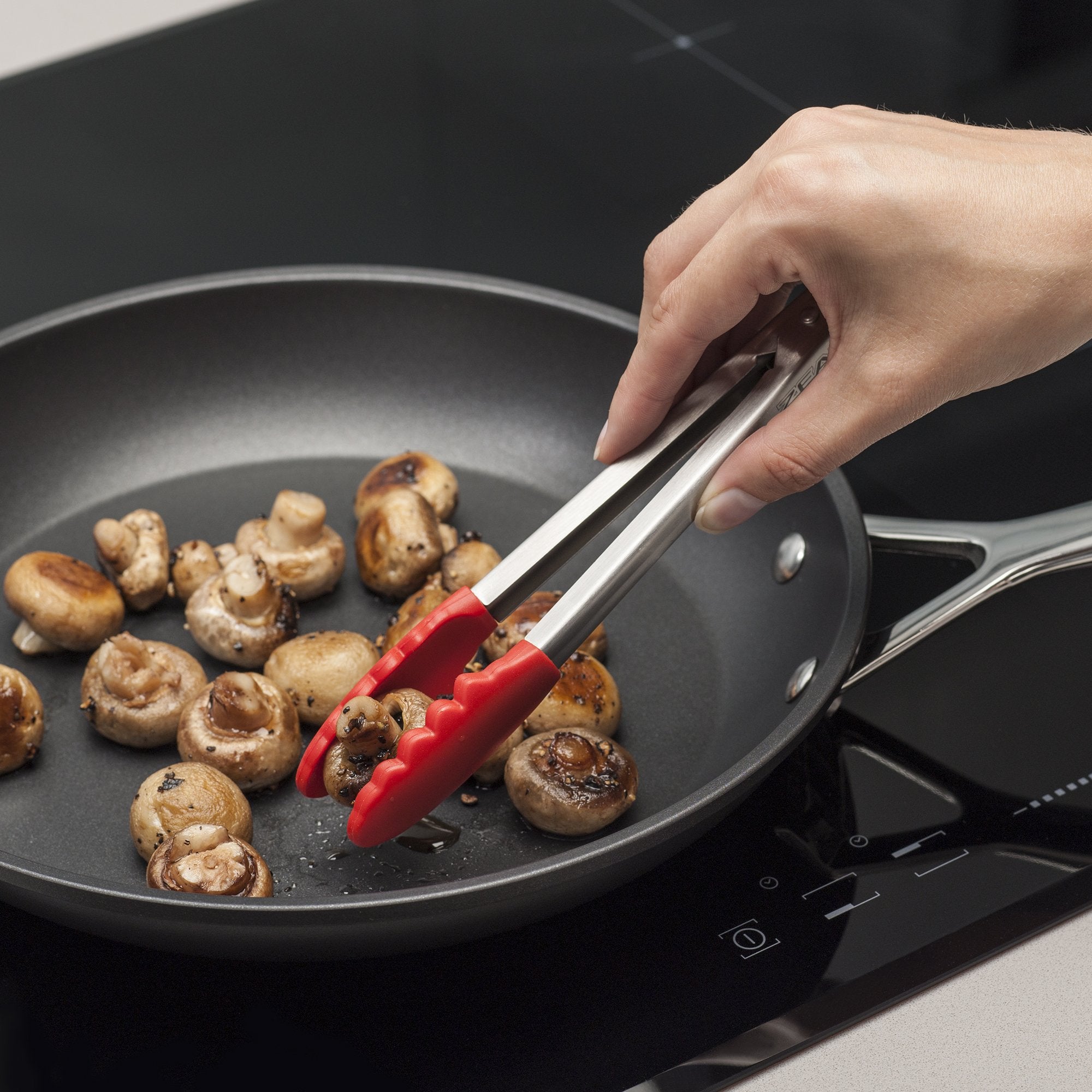 Zeal J141R Silicone Non Stick Kitchen Mini Tongs With Stainless Steel Handle (20Cm) -Red